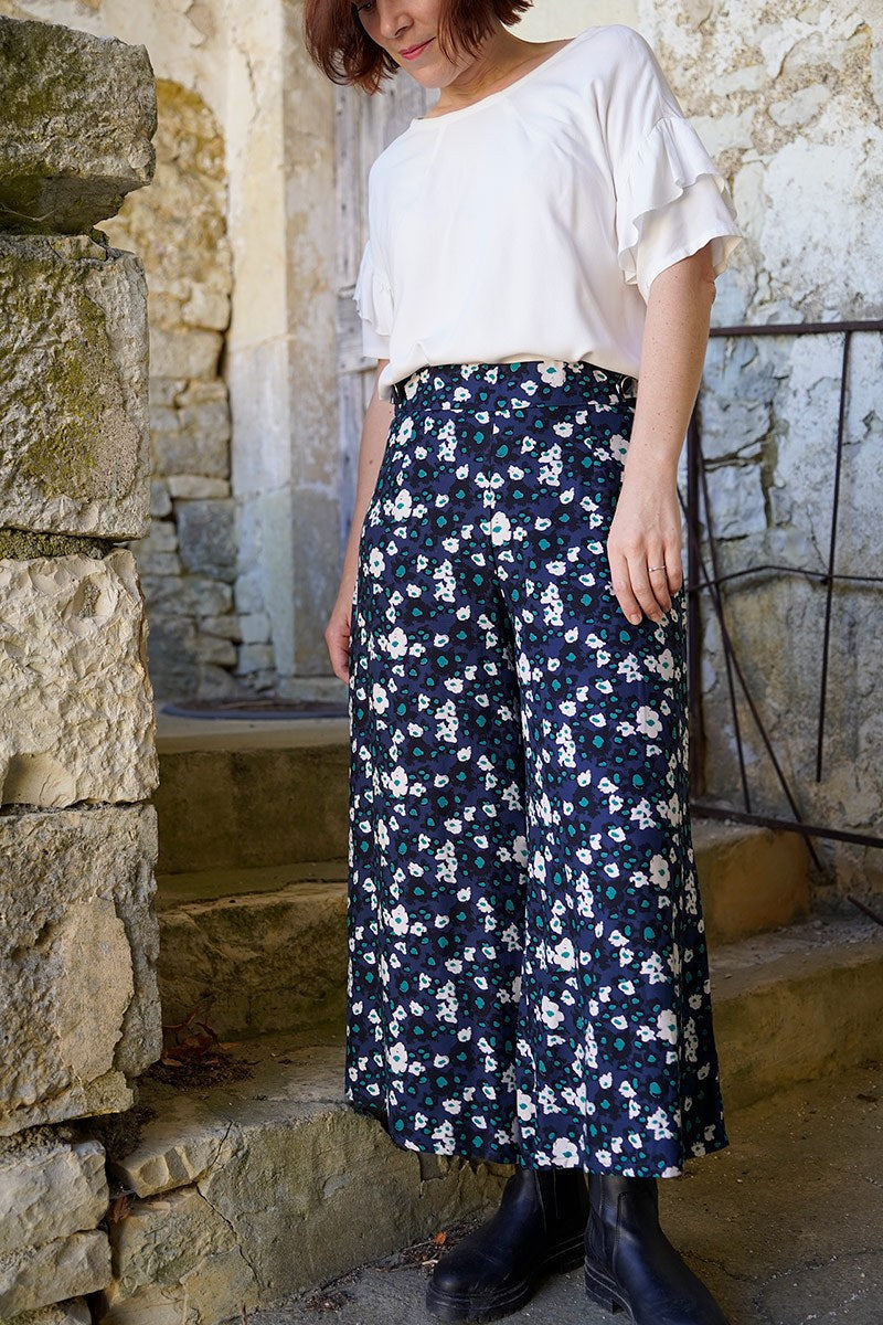 REMNANT 0.85 Metre - Églantine & Zoé - Carlota Atlantic Blue ECOVERO™ Viscose Twill Fabric