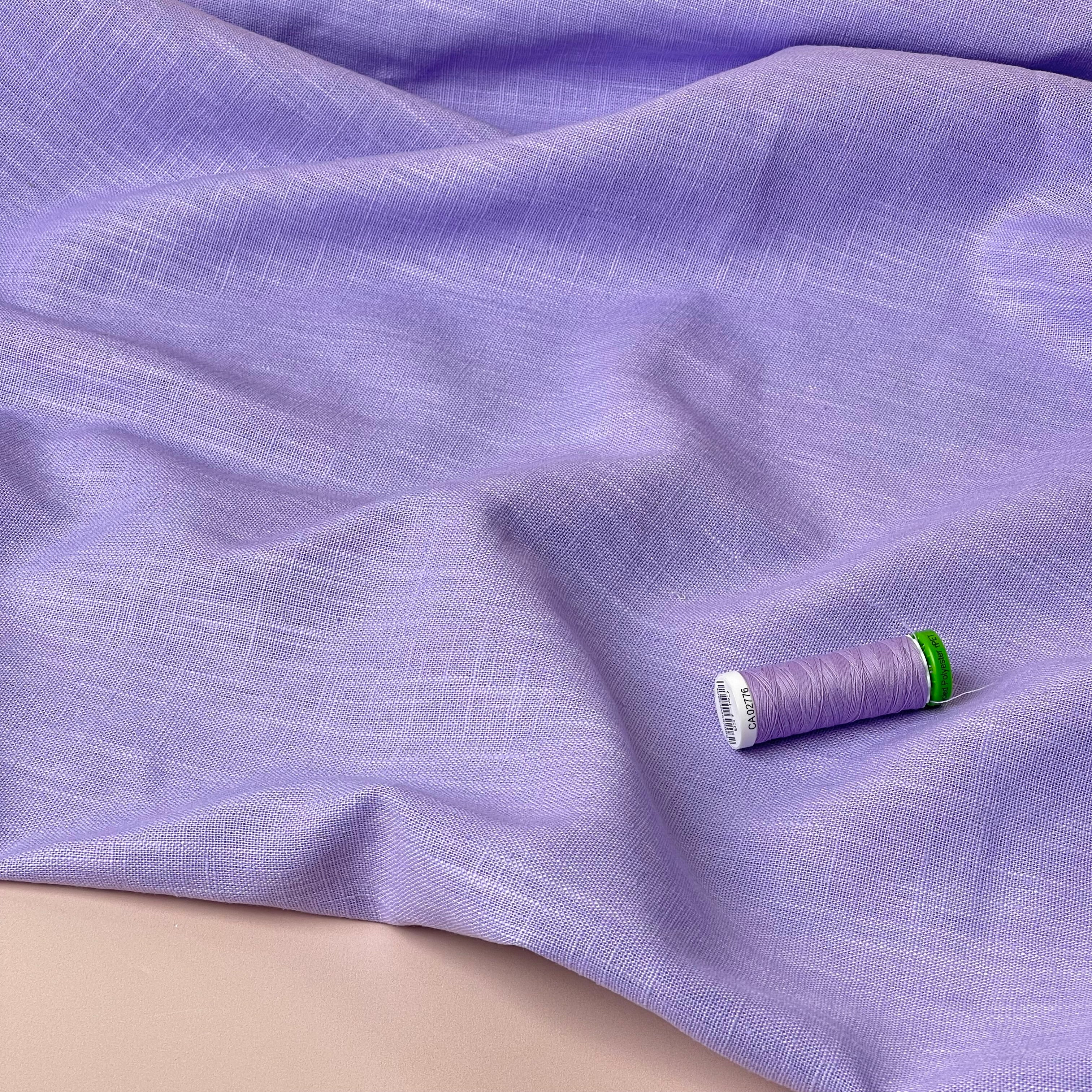 Breeze Spring Lilac - Enzyme Washed Linen Cotton Fabric