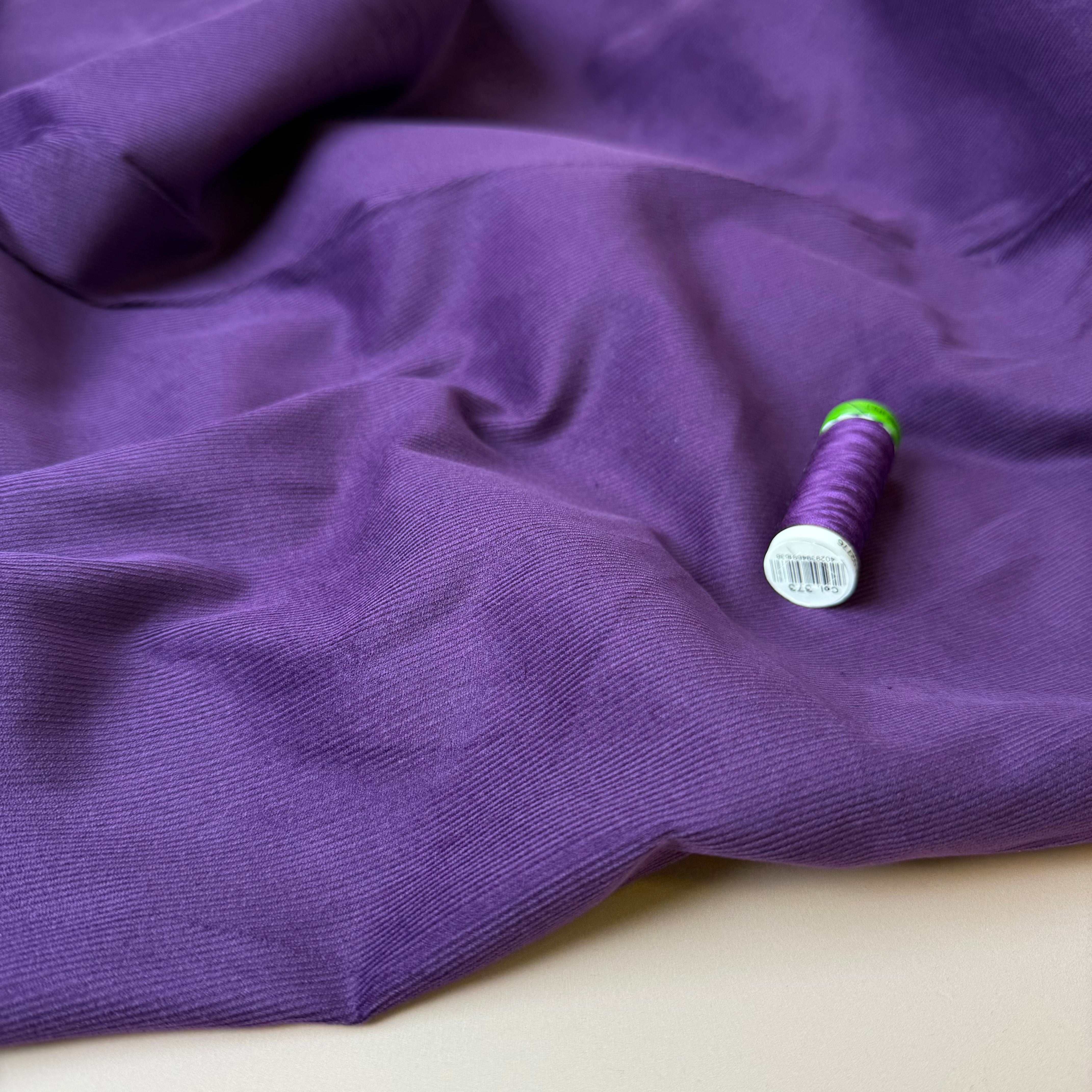 21 Wale Cotton Needlecord in Purple