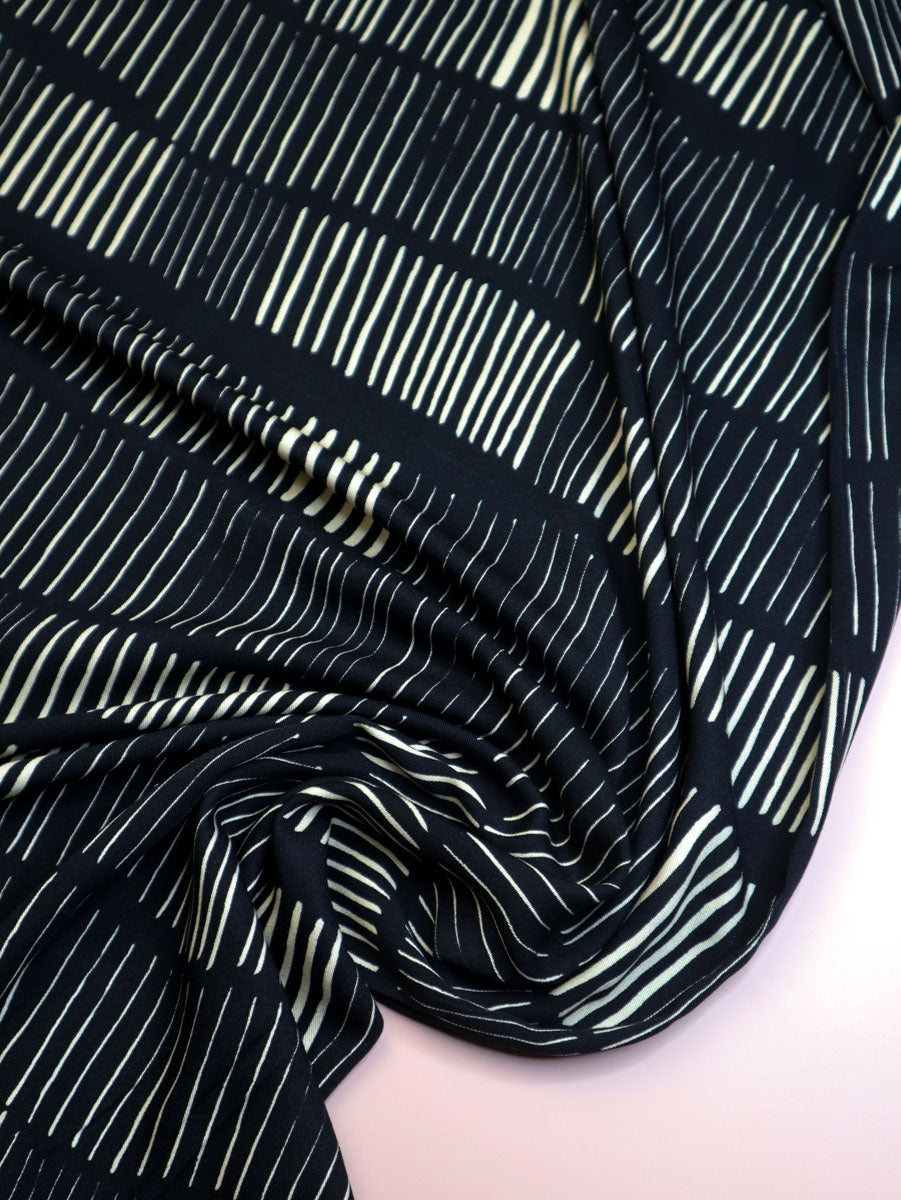 PRE-ORDER - MID SEPTEMBER DELIVERY Mind The MAKER - Sticks Black Viscose Twill with LENZING™ ECOVERO™ fibres