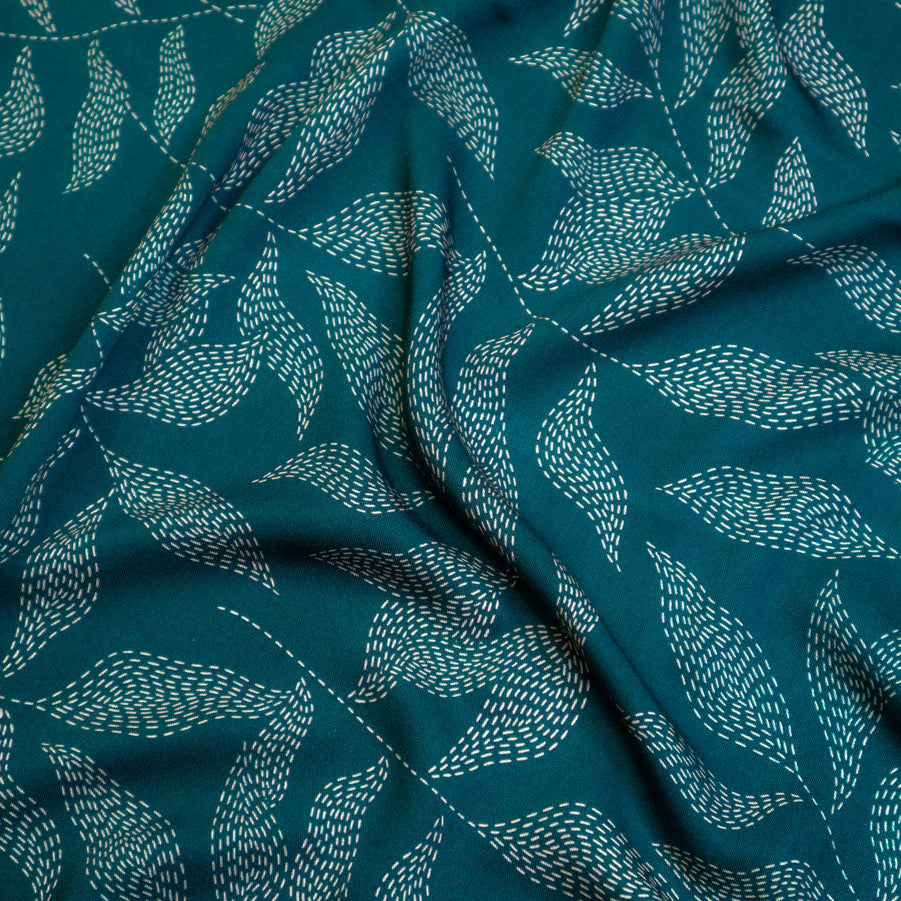 PRE-ORDER - MID SEPTEMBER DELIVERY Mind The MAKER - Lulu Teal Viscose Twill with LENZING™ ECOVERO™ fibres