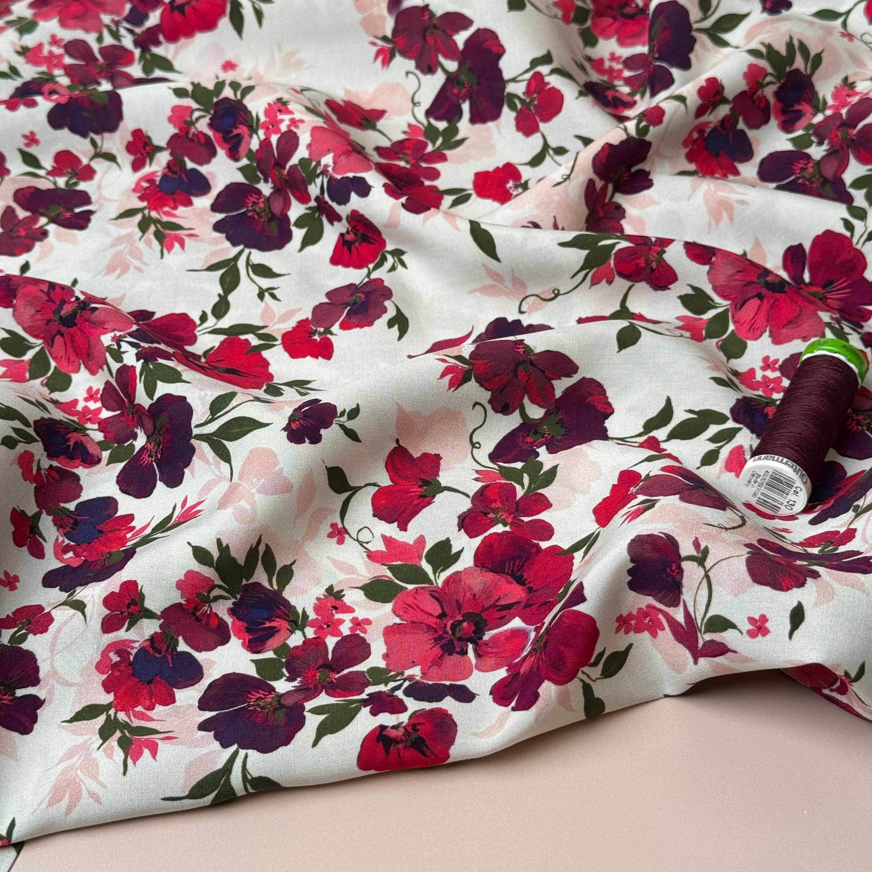 Rosehip Garden LENZING™ ECOVERO™ Viscose Fabric