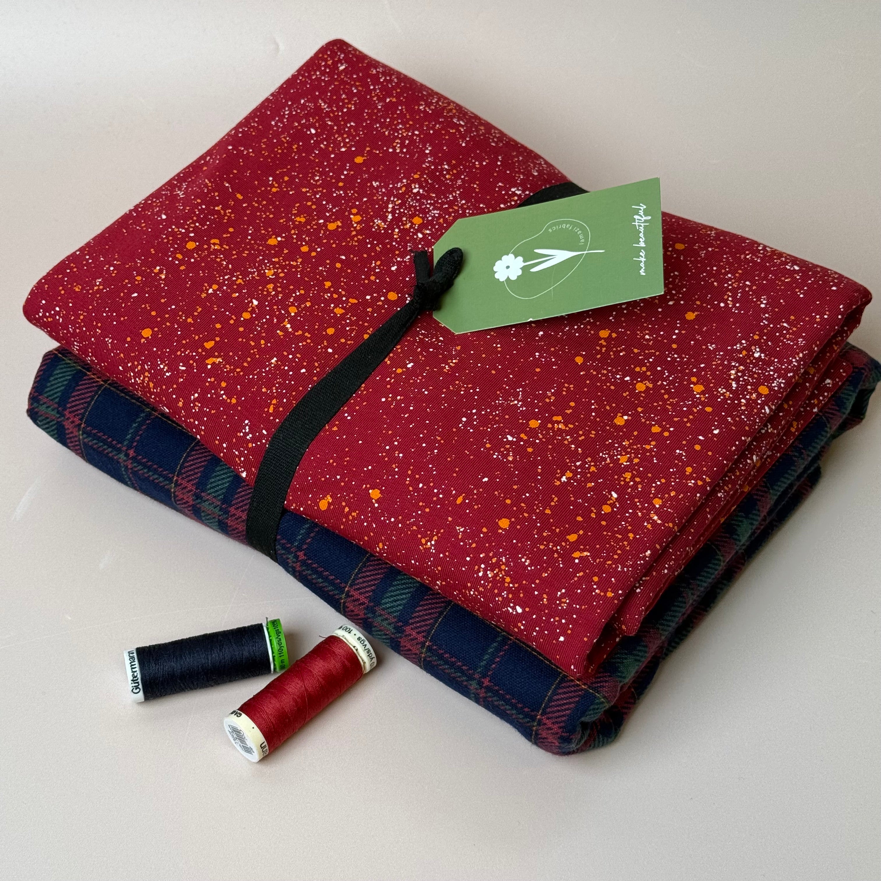Limited Edition - Luxury Pyjama Kit with Navy & Red Checked Cotton Flannel and Galaxy Jersey