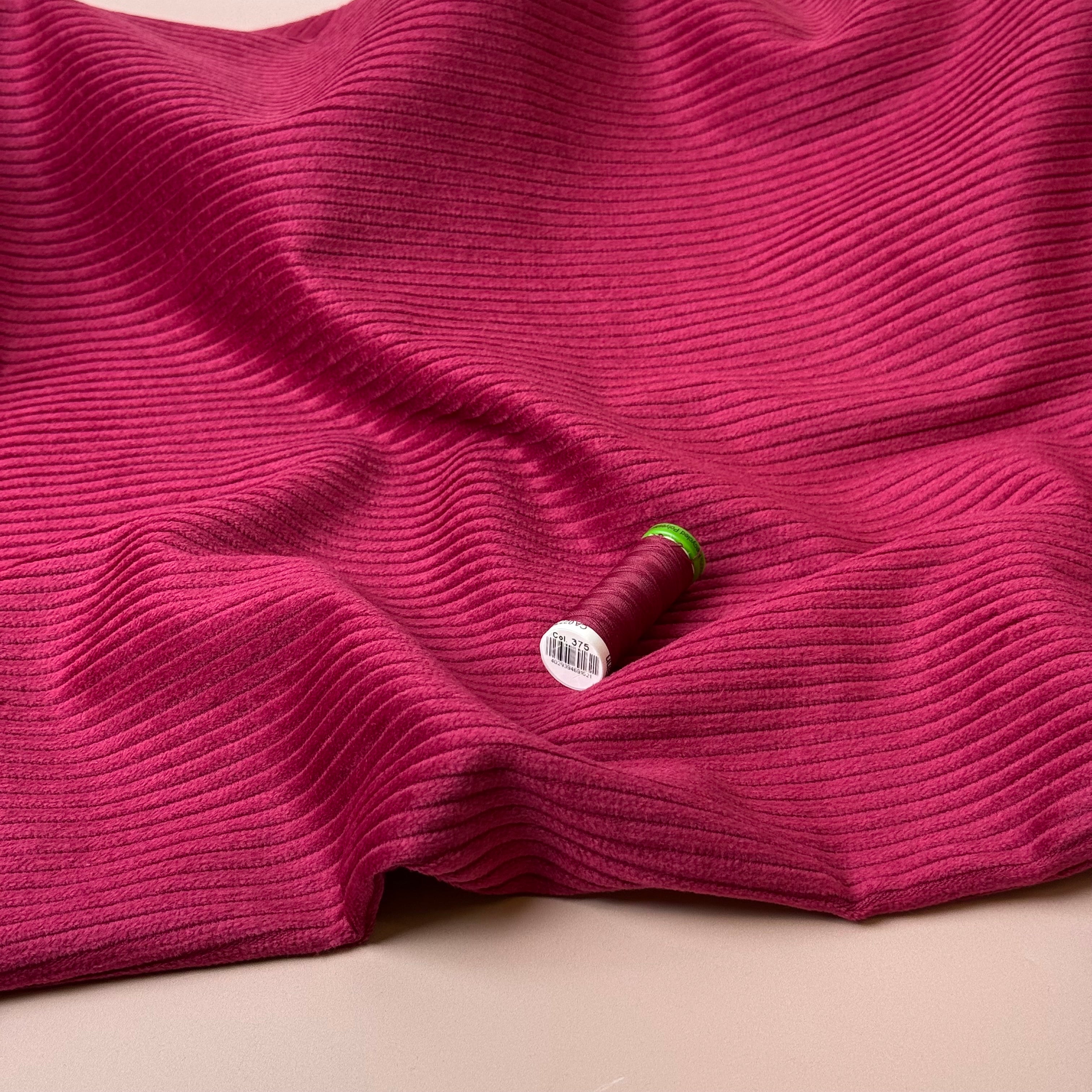 Pure Cotton Washed Corduroy 4.5W in Cerise