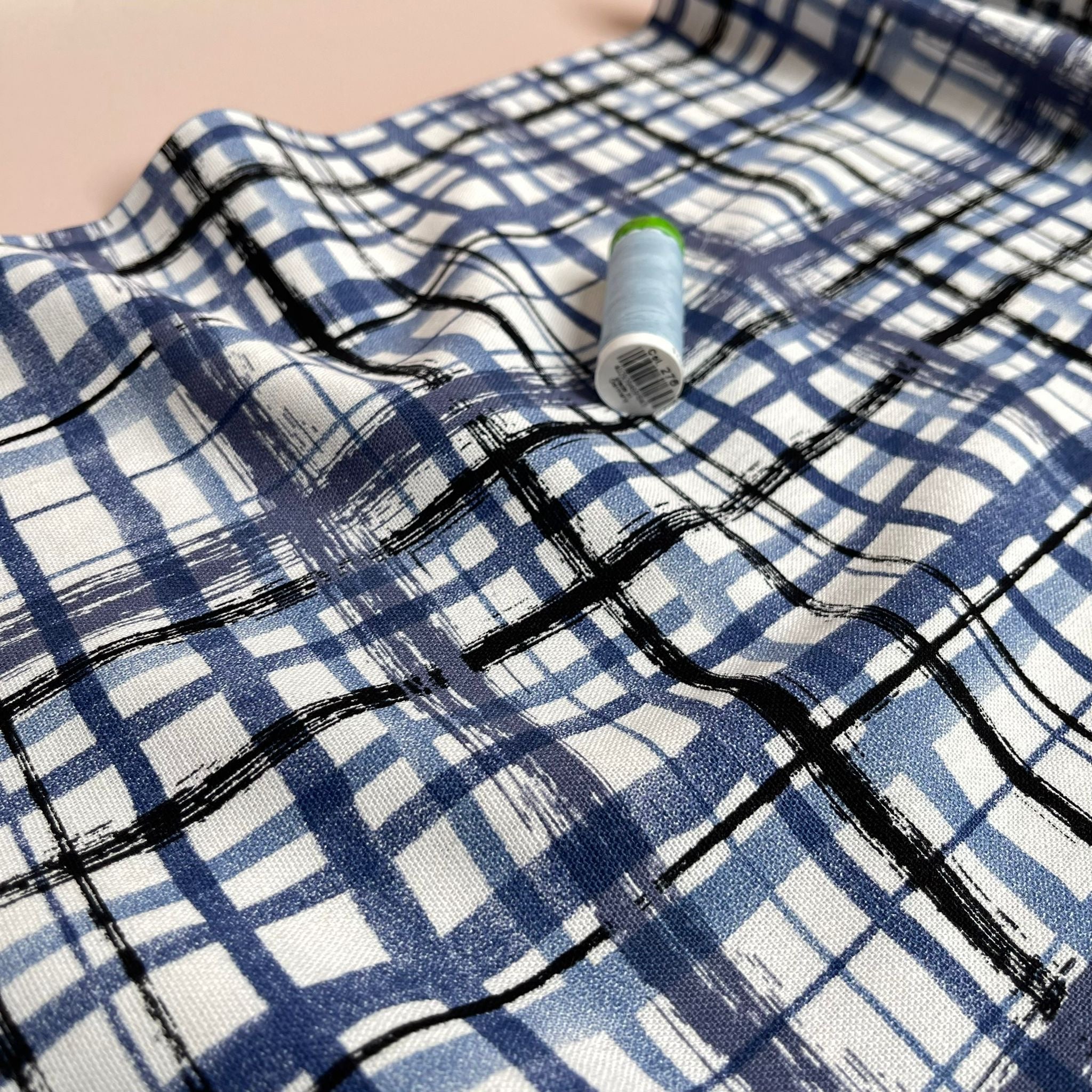 Make an Outfit Colour Bundle - Hand painted Check Viscose Linen with Flow Linen