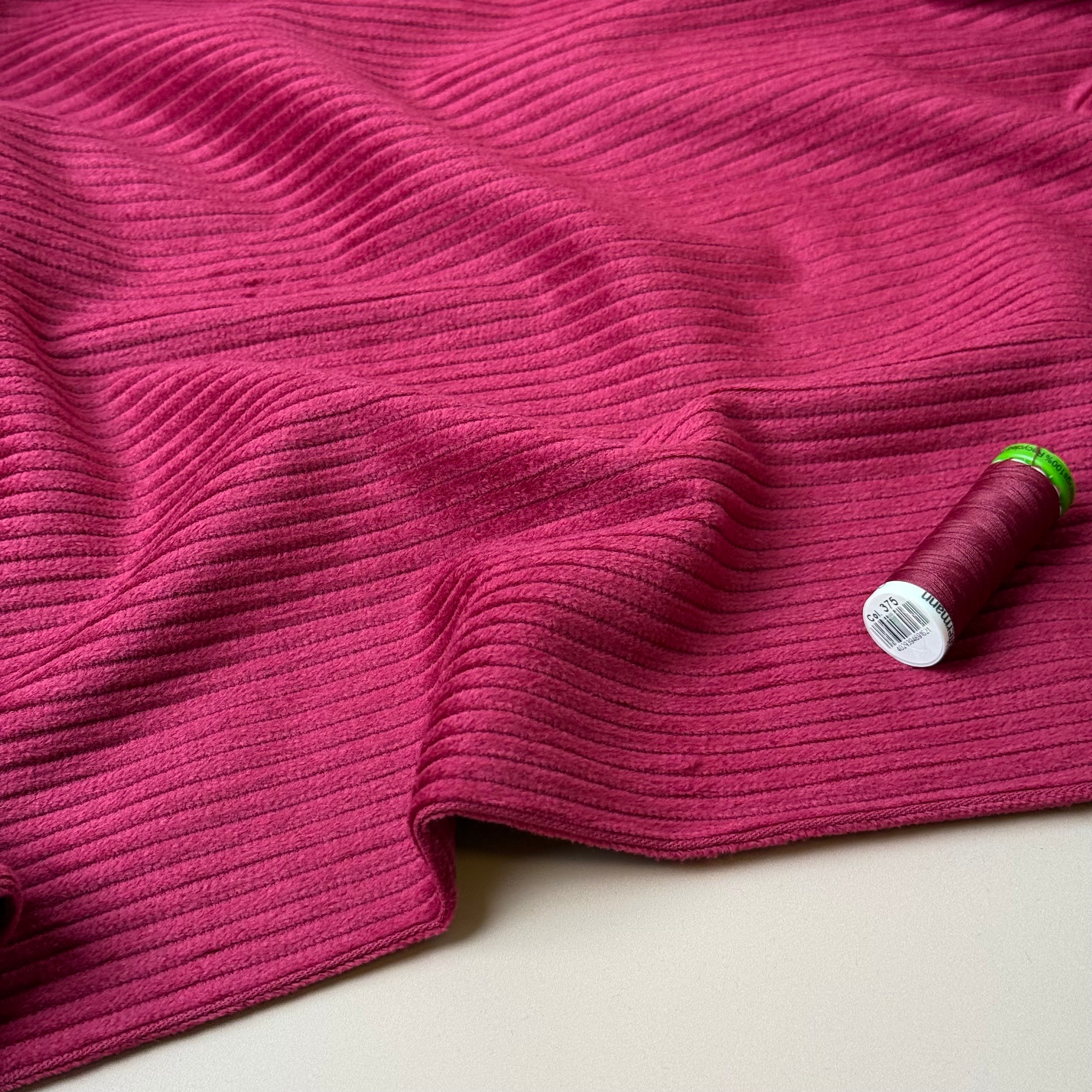 Pure Cotton Washed Corduroy 4.5W in Cerise