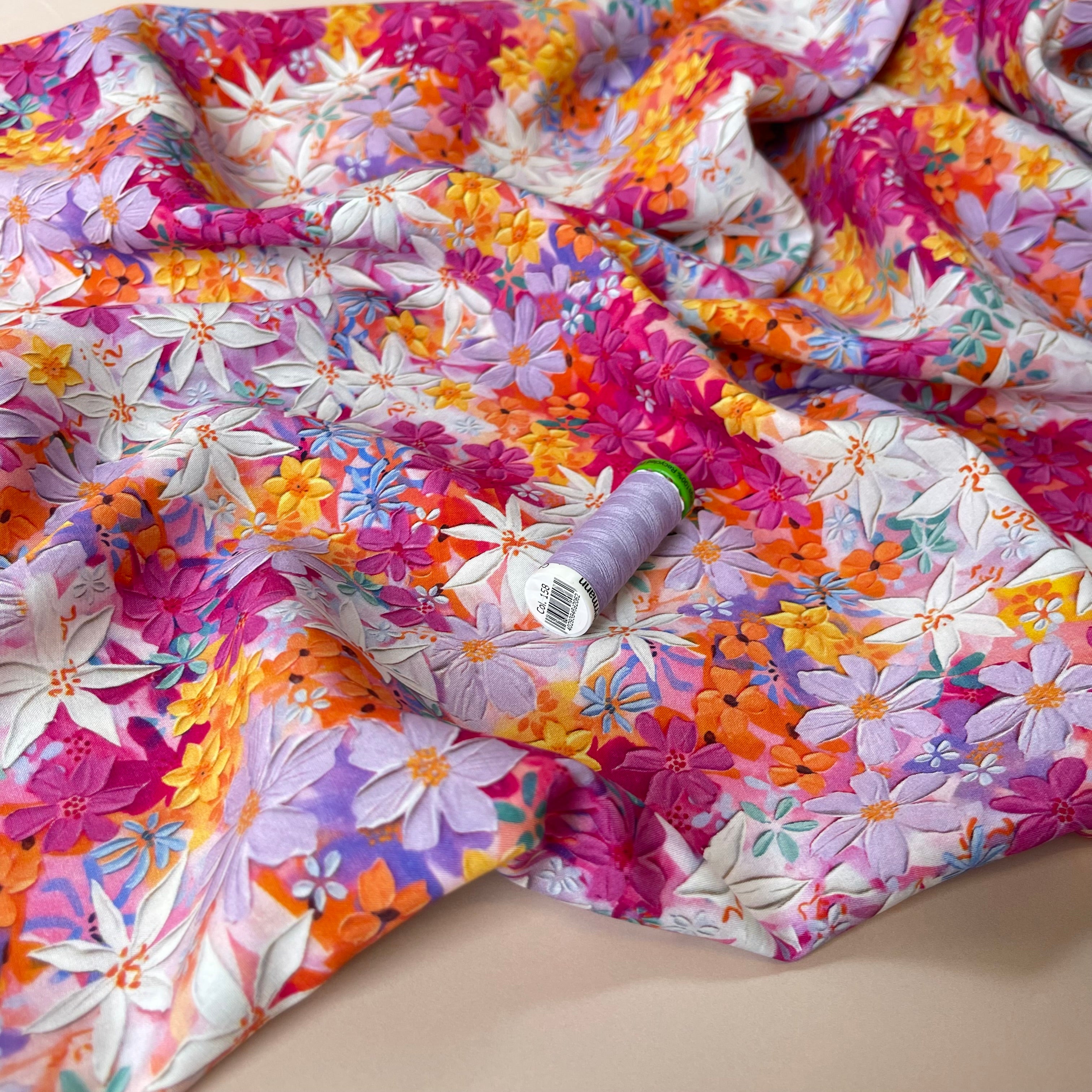 Sunny Meadow Viscose Fabric