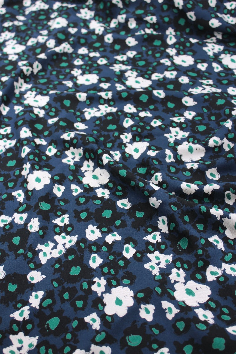 REMNANT 0.85 Metre - Églantine & Zoé - Carlota Atlantic Blue ECOVERO™ Viscose Twill Fabric