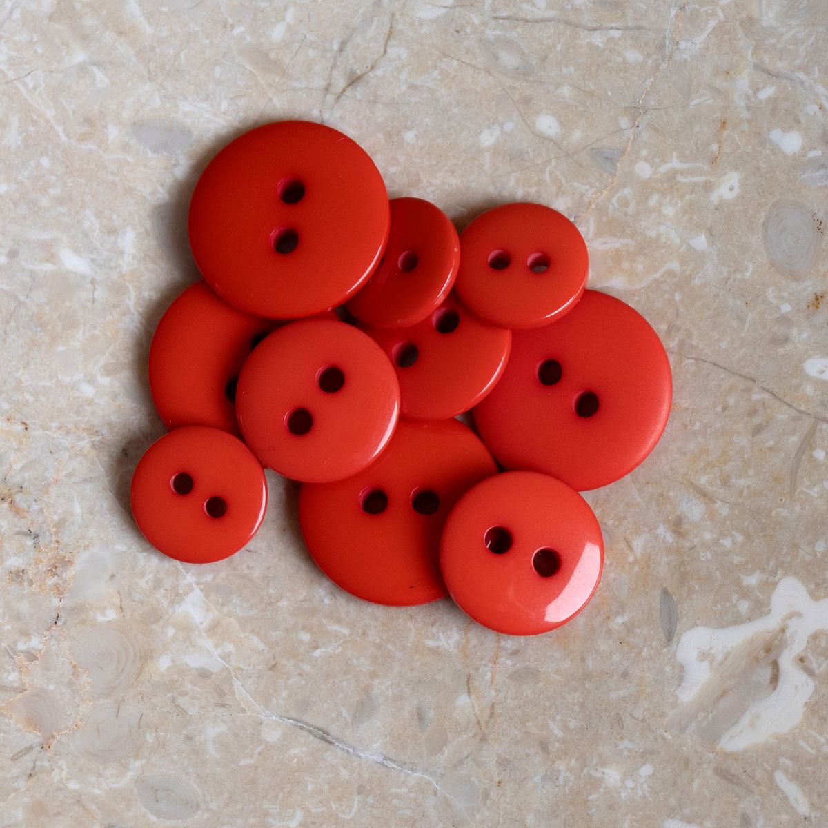 Atelier Brunette - Classic Shine Buttons - Poppy Tangerine 12mm