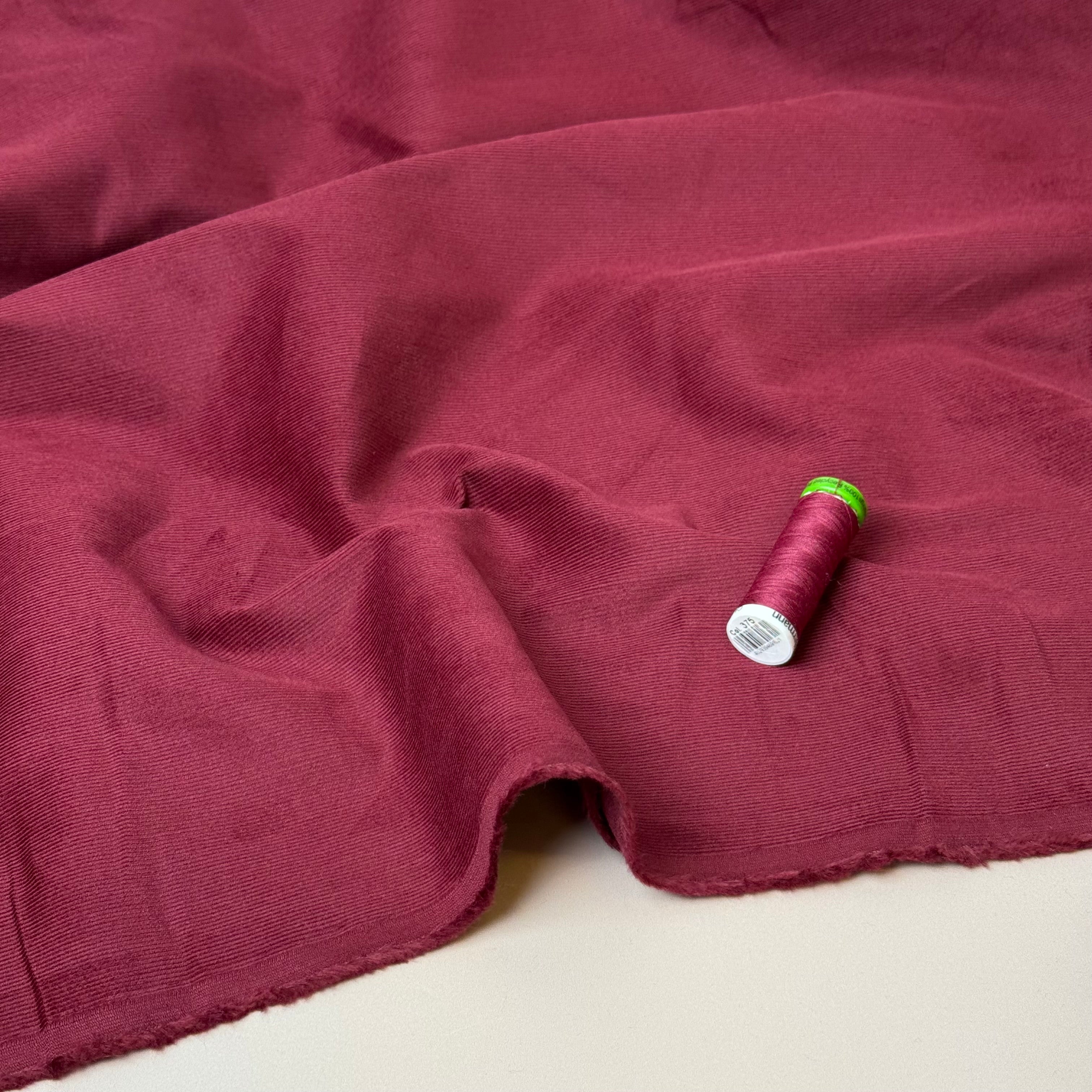 21 Wale Cotton Needlecord in Berry