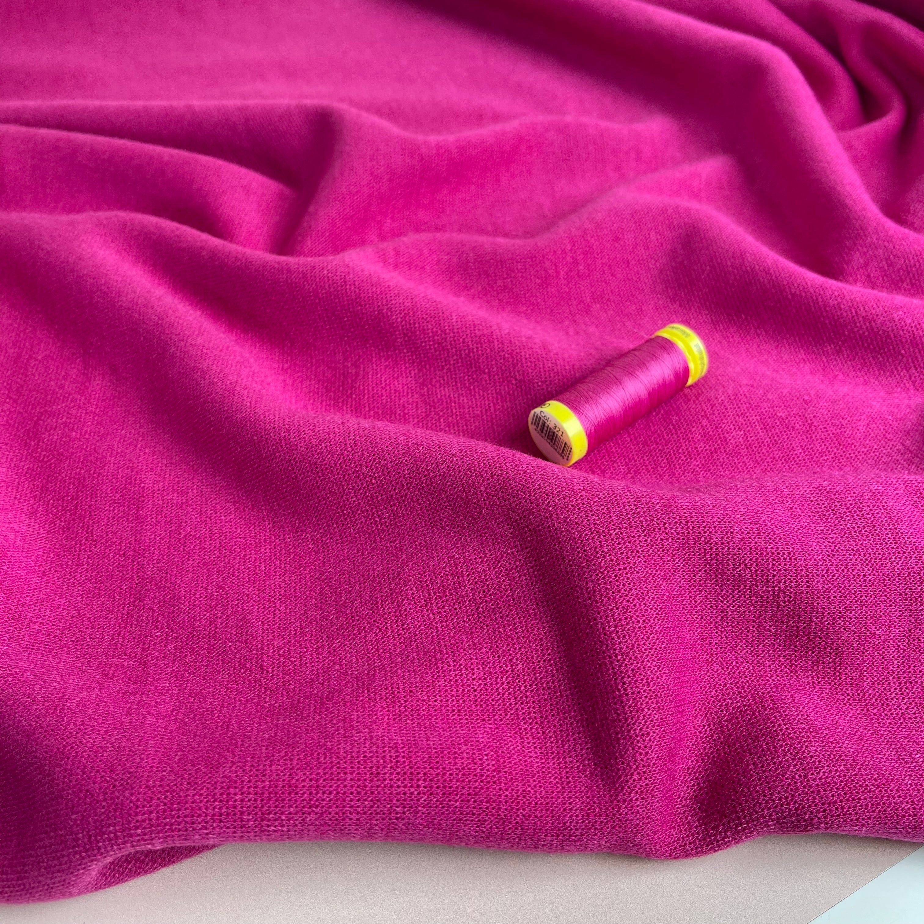 REMNANT 0.54 Metre - Soft Touch Viscose Blend Sweater Knit in Aster Pink