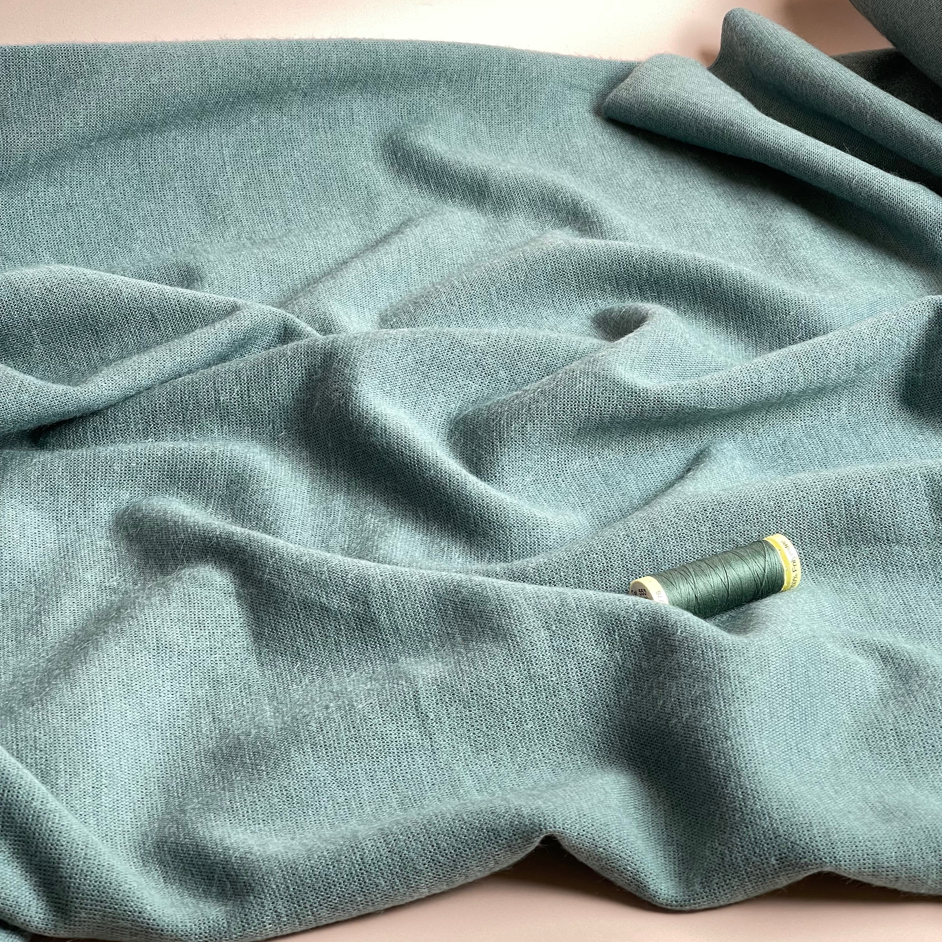 Soft Touch Viscose Blend Sweater Knit in Duck Egg
