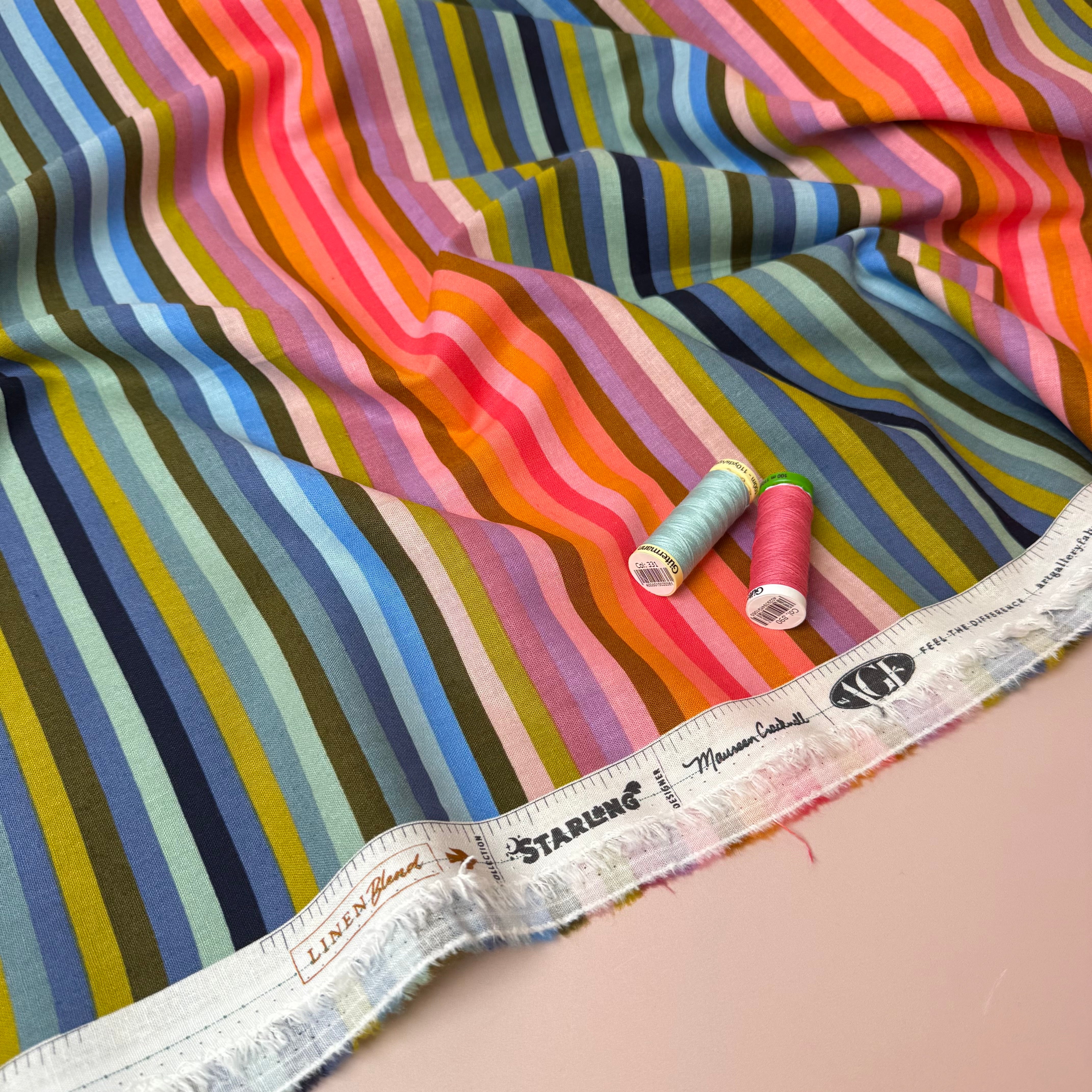 Art Gallery Fabrics - Linear Radiance Linen Cotton Blend from Starling