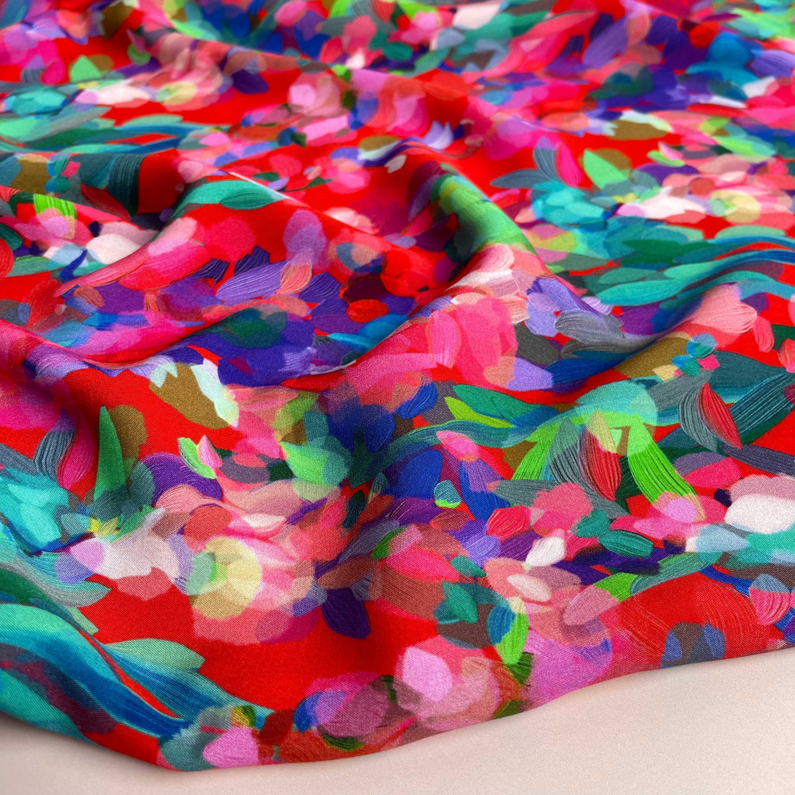 Summer Party - Lupine Petals Red ECOVERO™ Viscose