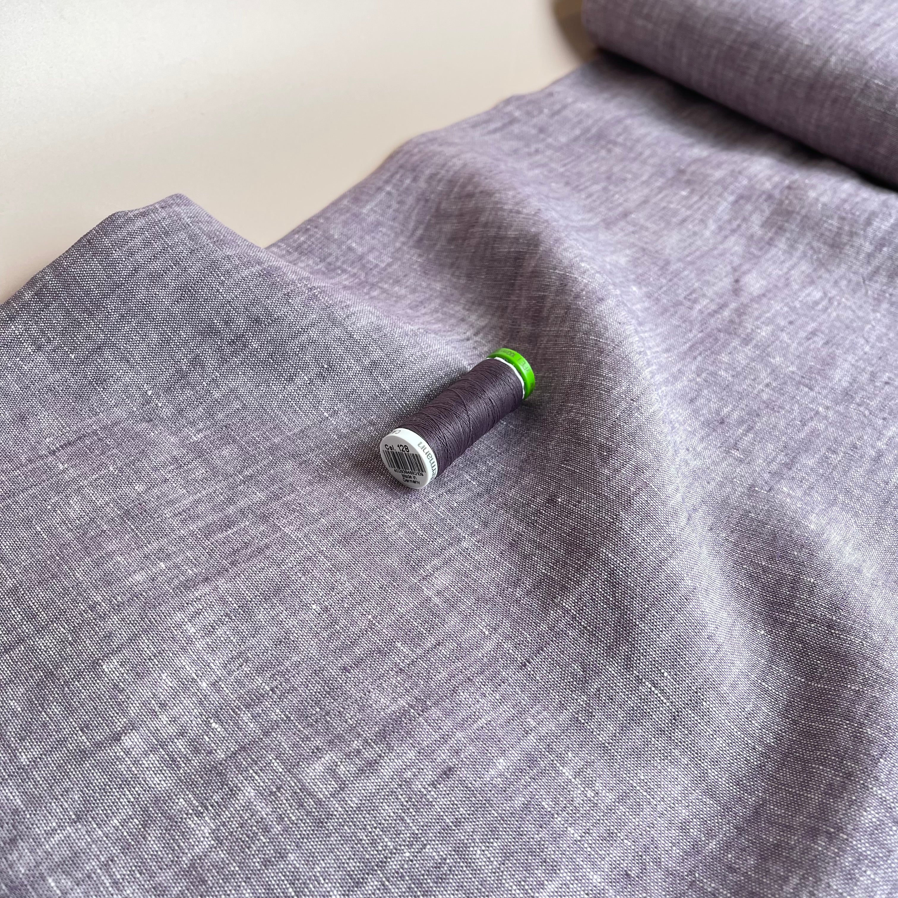 Yarn Dyed Pure Linen Fabric in Mauve