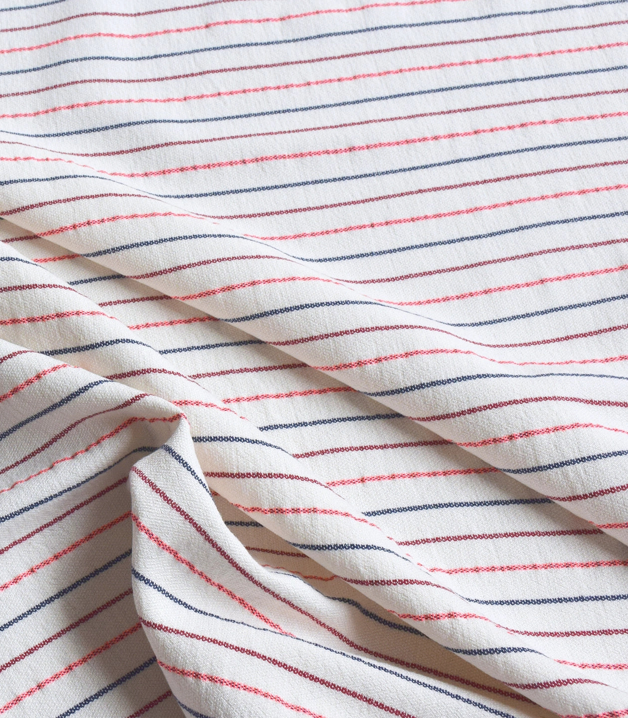 Cousette - Neon Pink Stripes Cotton Viscose Fabric