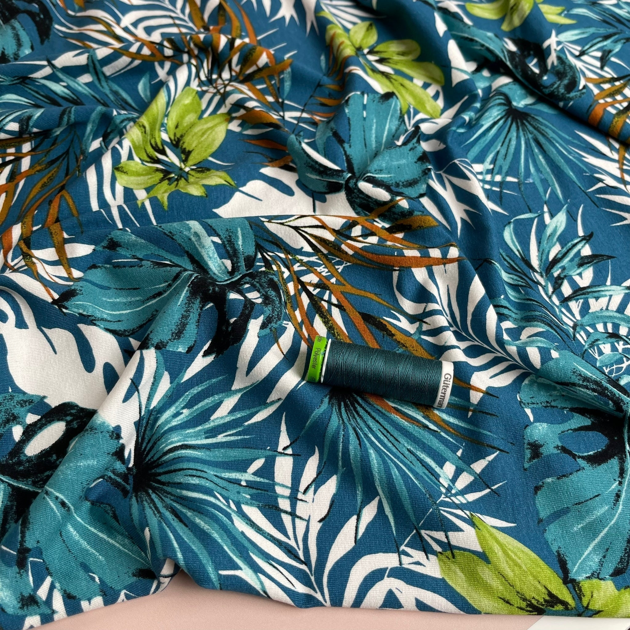 Sewing Kit - Appleton Dress in Tropical Leaves Viscose Jersey