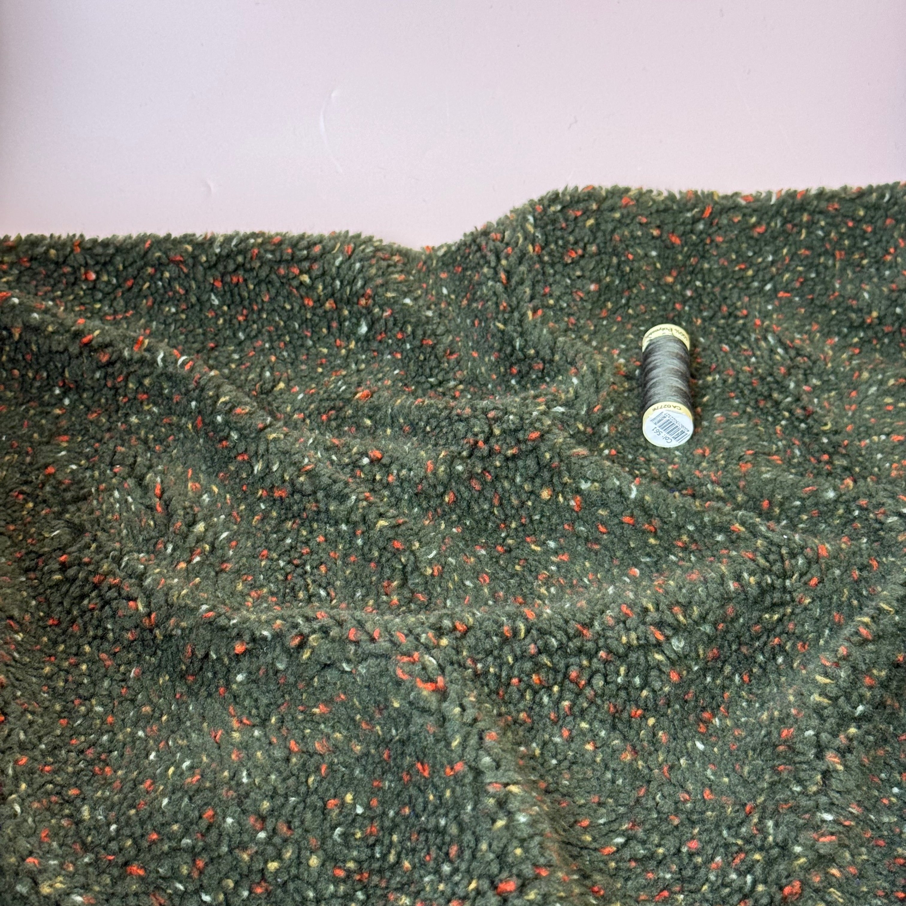 Speckles Forest Green Teddy Coating Fabric