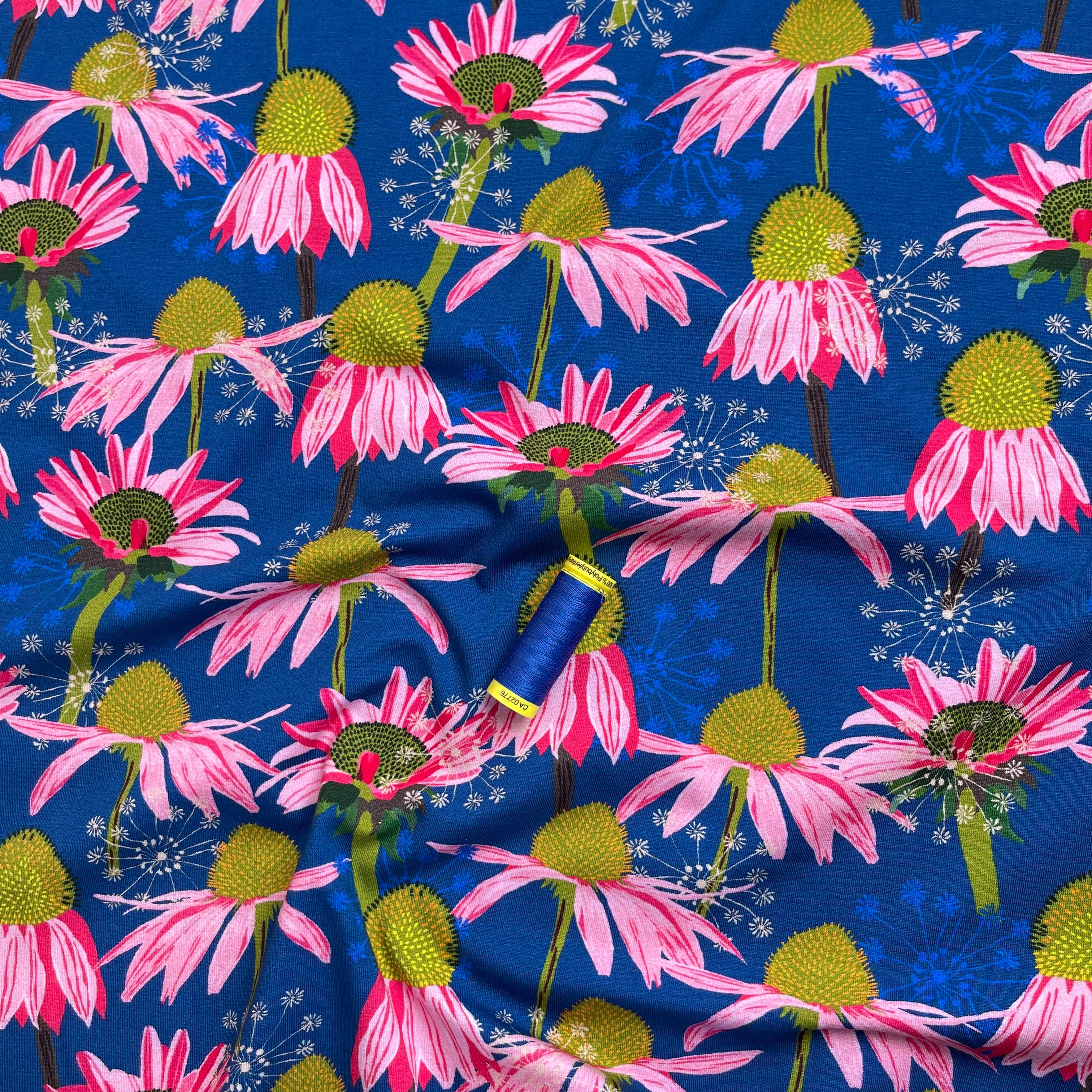 Danish Design - Autumn Flowers Cotton Jersey Fabric