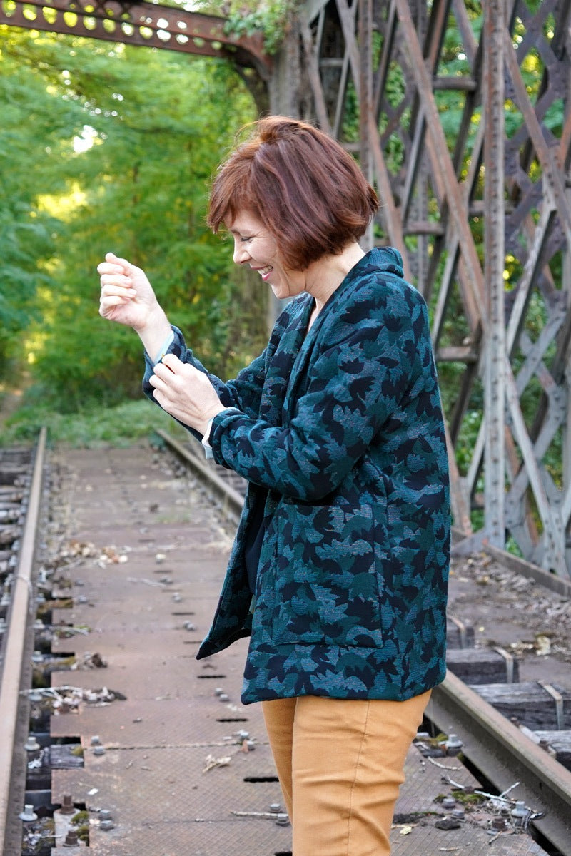 Églantine & Zoé - Green Crocus Jacquard Fabric