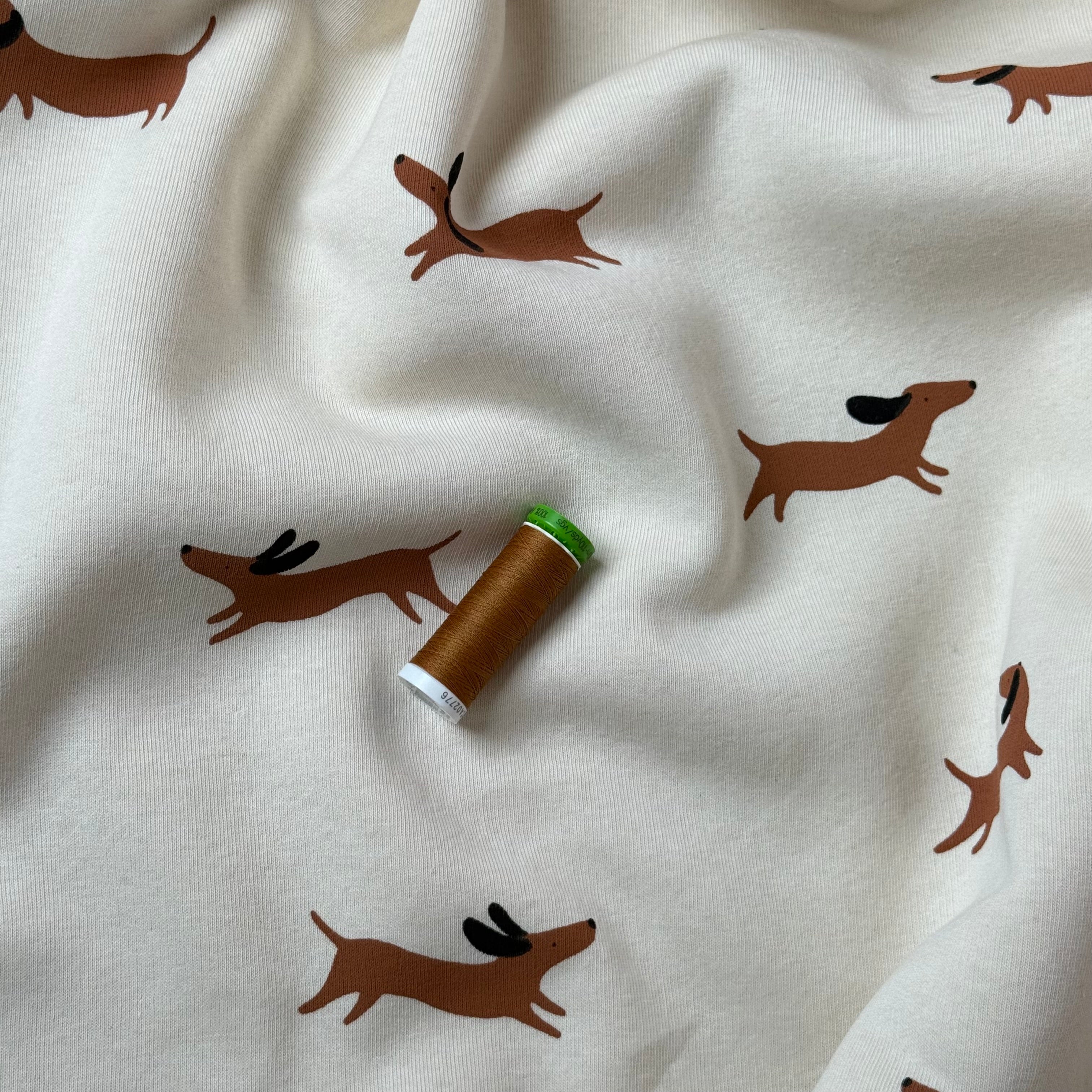 Sausage Dogs Soft Cotton Jogging Sweat-shirting Fabric