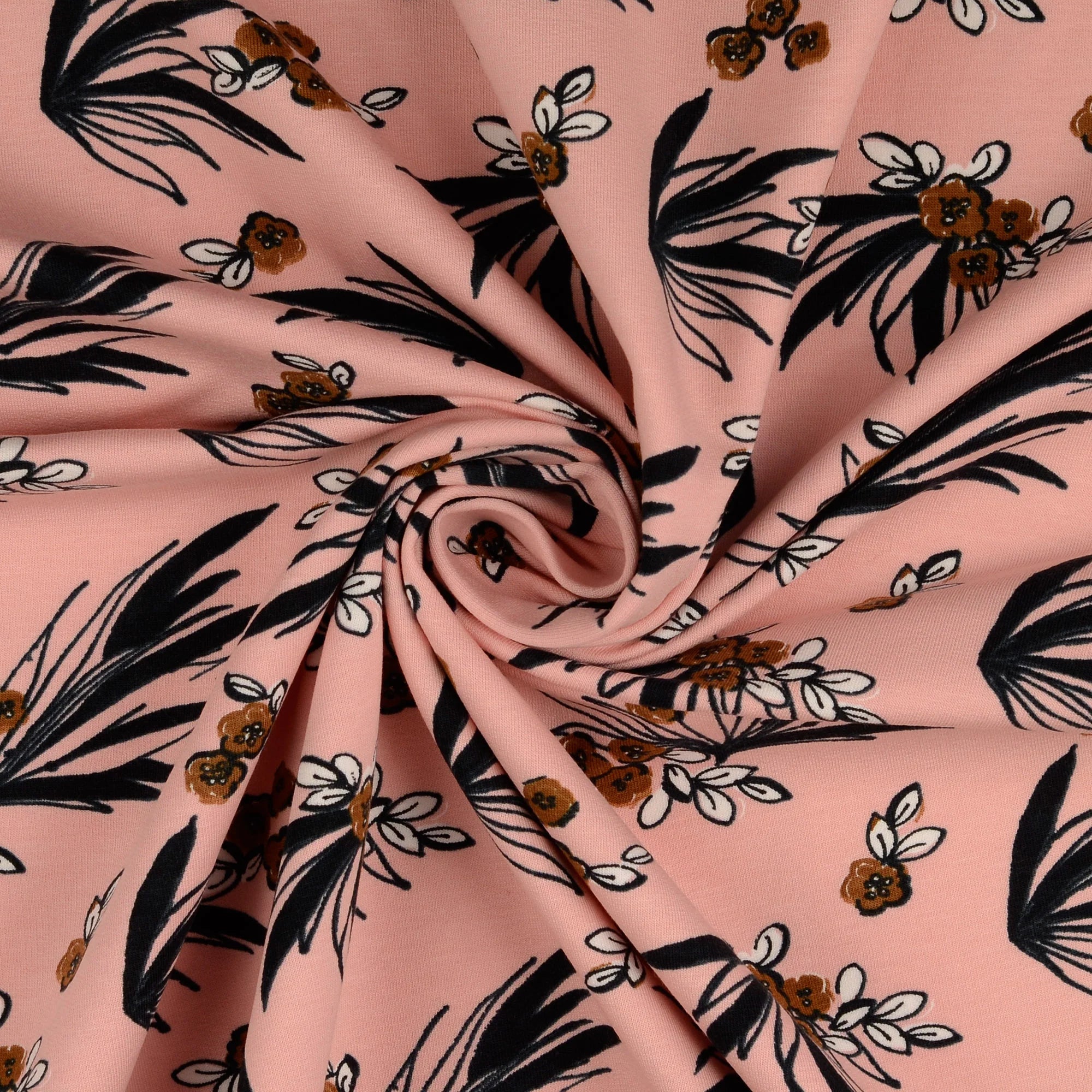 Colour Bundles - Flower Stalks Cotton French Terry and Ribbing Fabrics