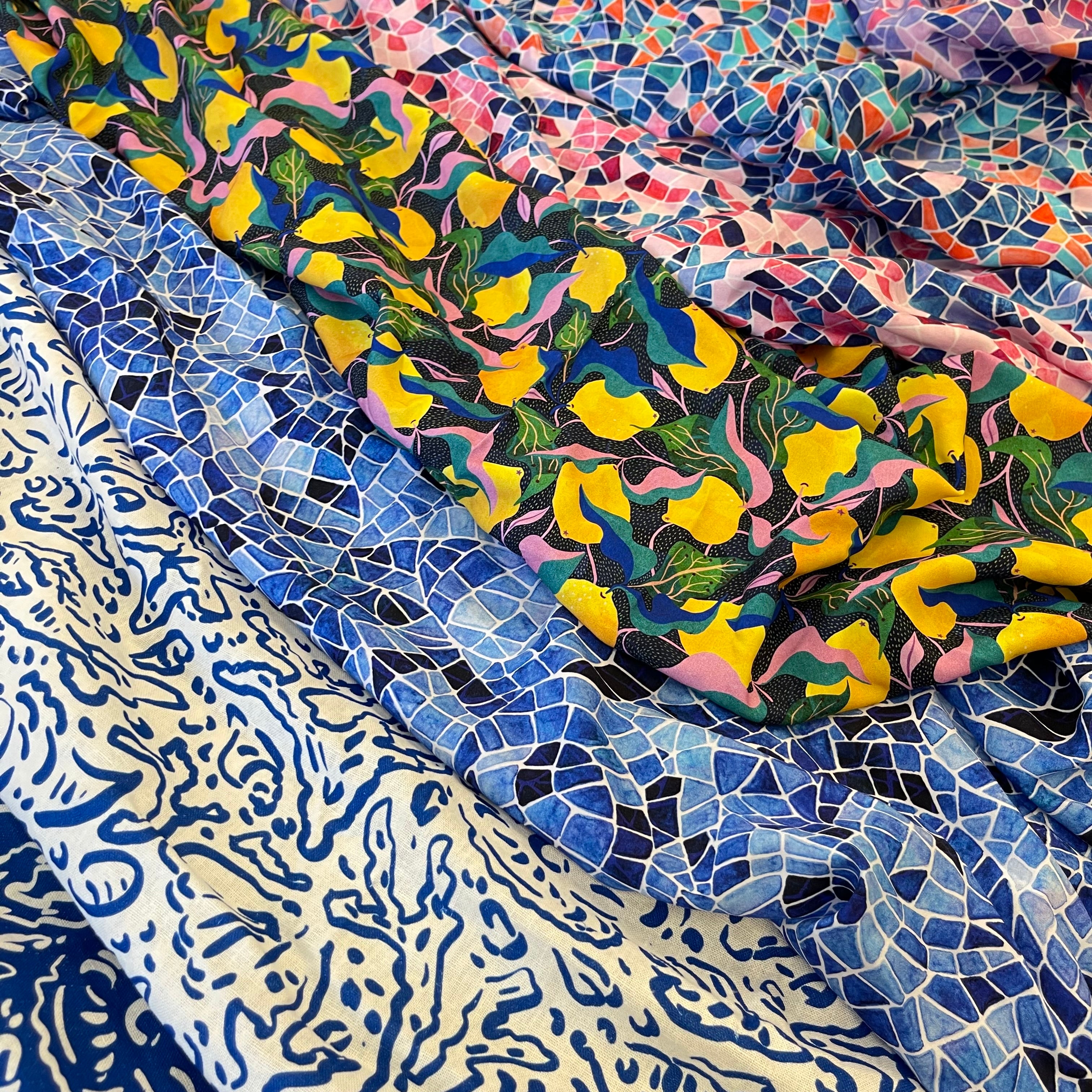 Adventure - Sealife Off-White Linen Viscose Blend Fabric
