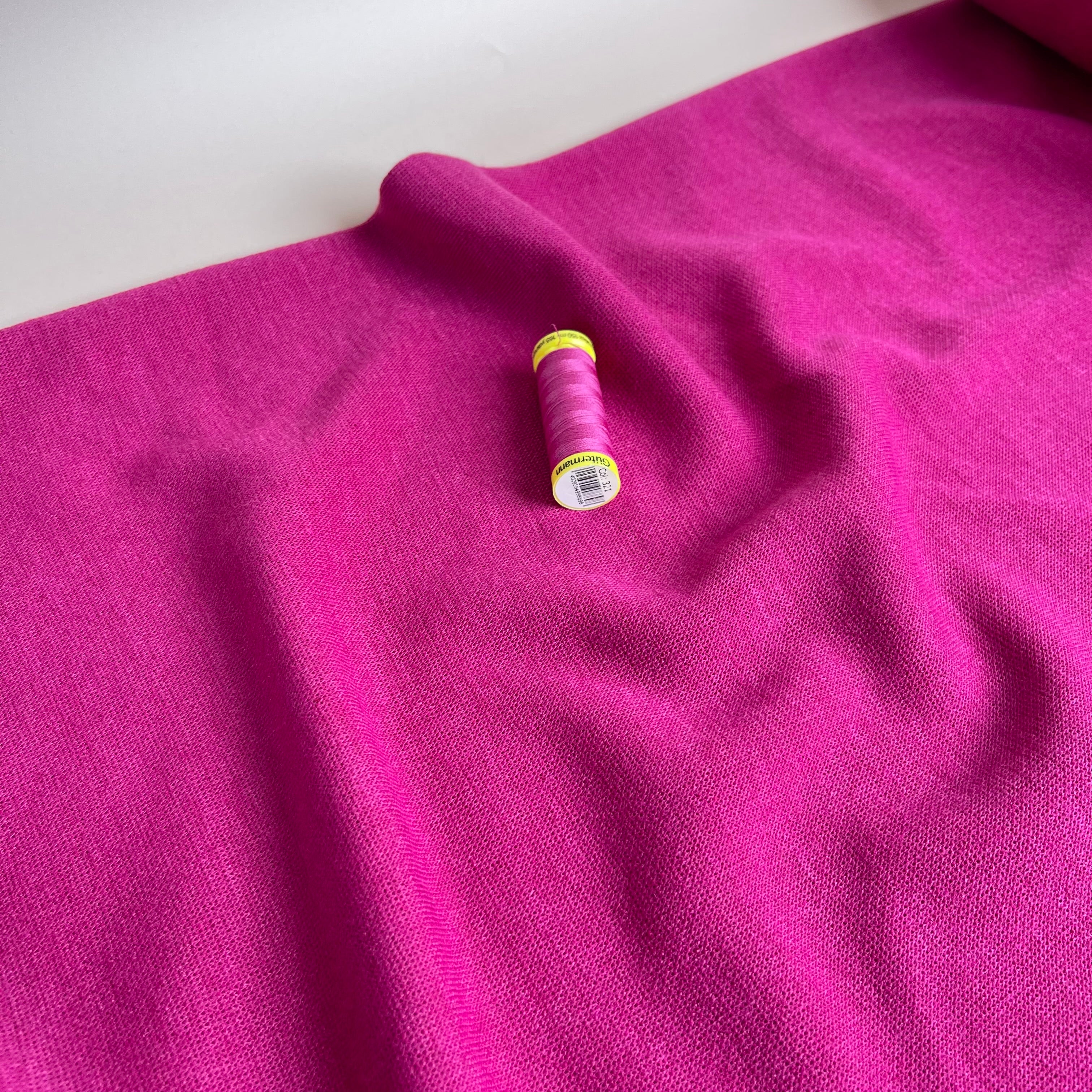 REMNANT 0.54 Metre - Soft Touch Viscose Blend Sweater Knit in Aster Pink