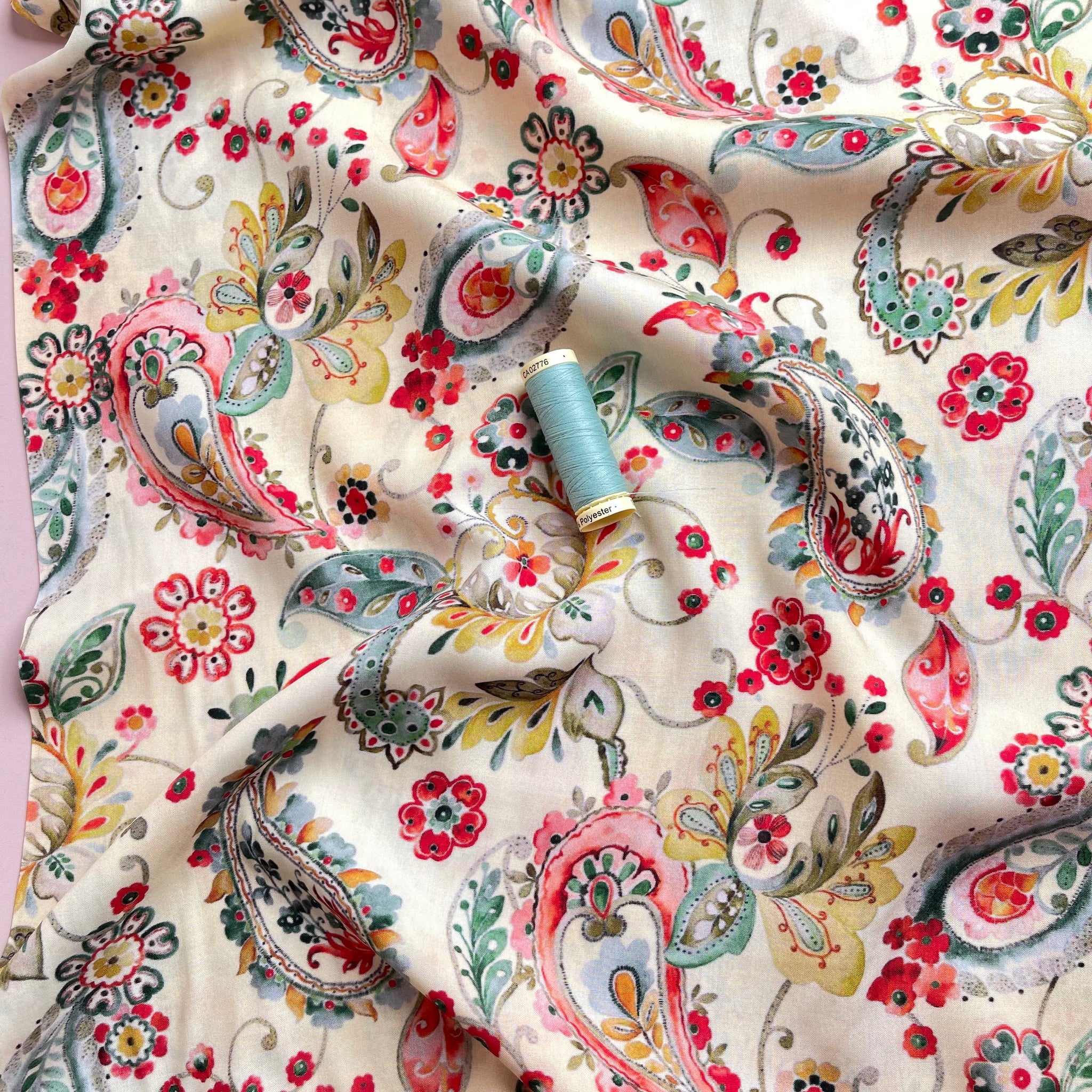 Sewing Kit - Hariette Blouse in Watercolour Paisley Viscose Poplin