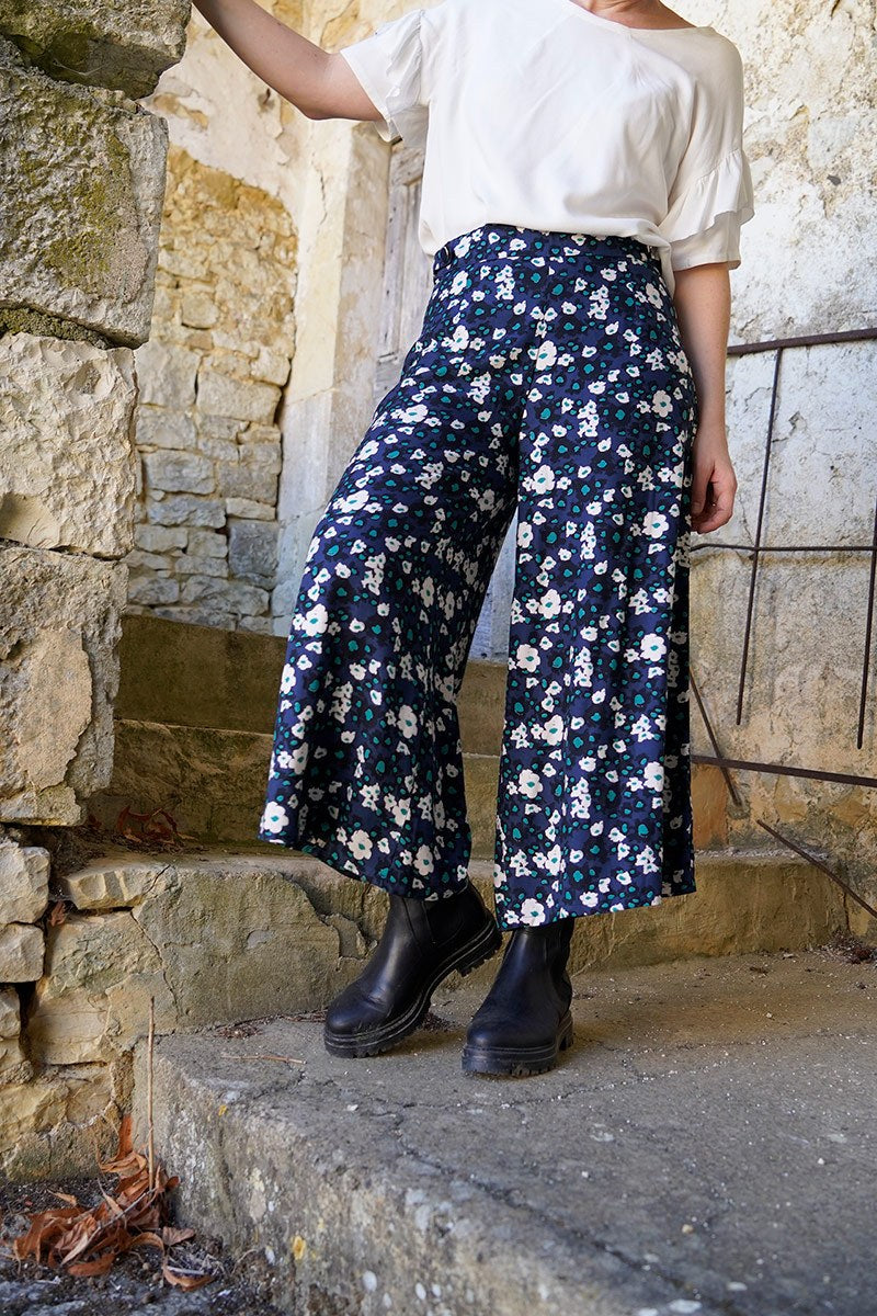 REMNANT 0.85 Metre - Églantine & Zoé - Carlota Atlantic Blue ECOVERO™ Viscose Twill Fabric
