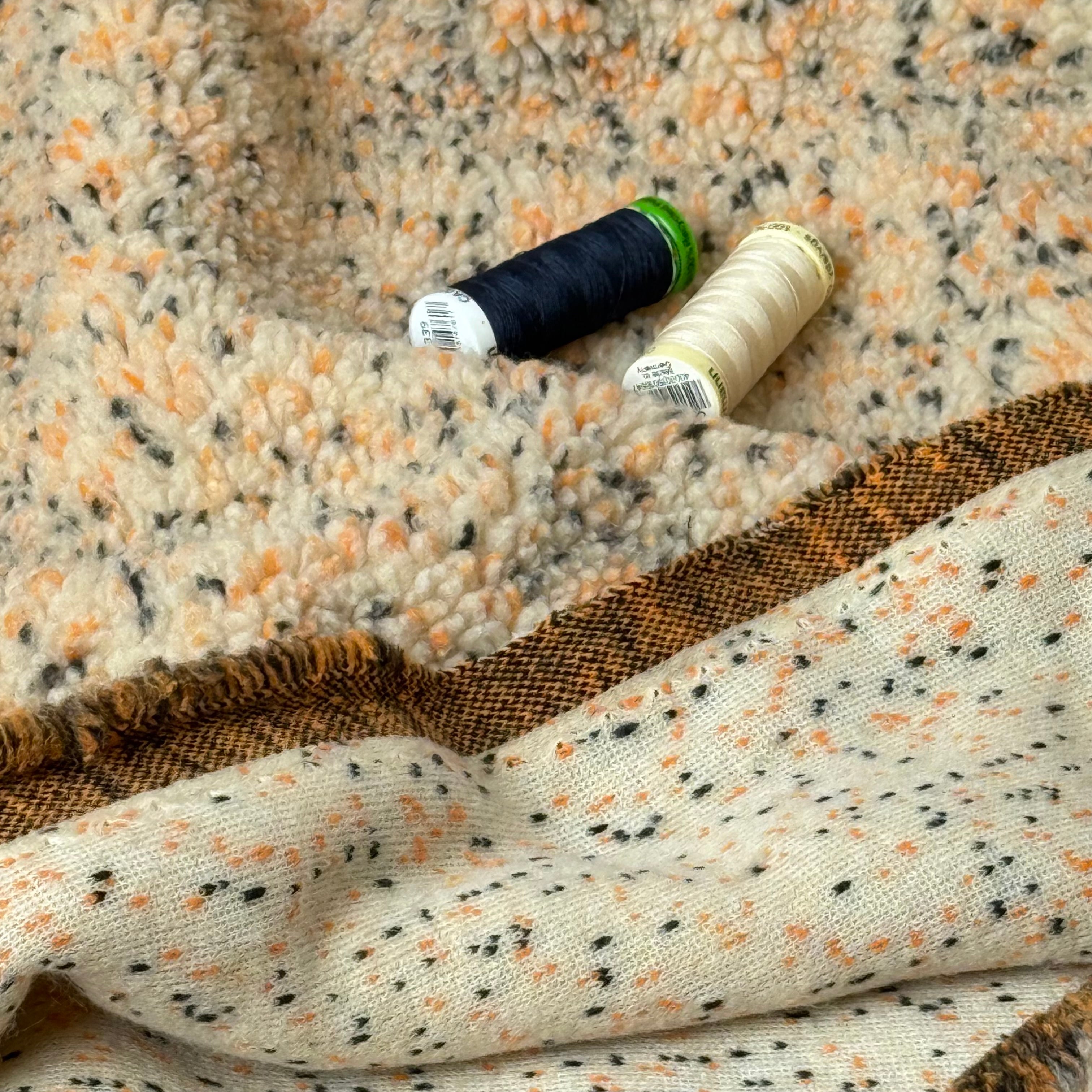 Speckles Beige Teddy Coating Fabric