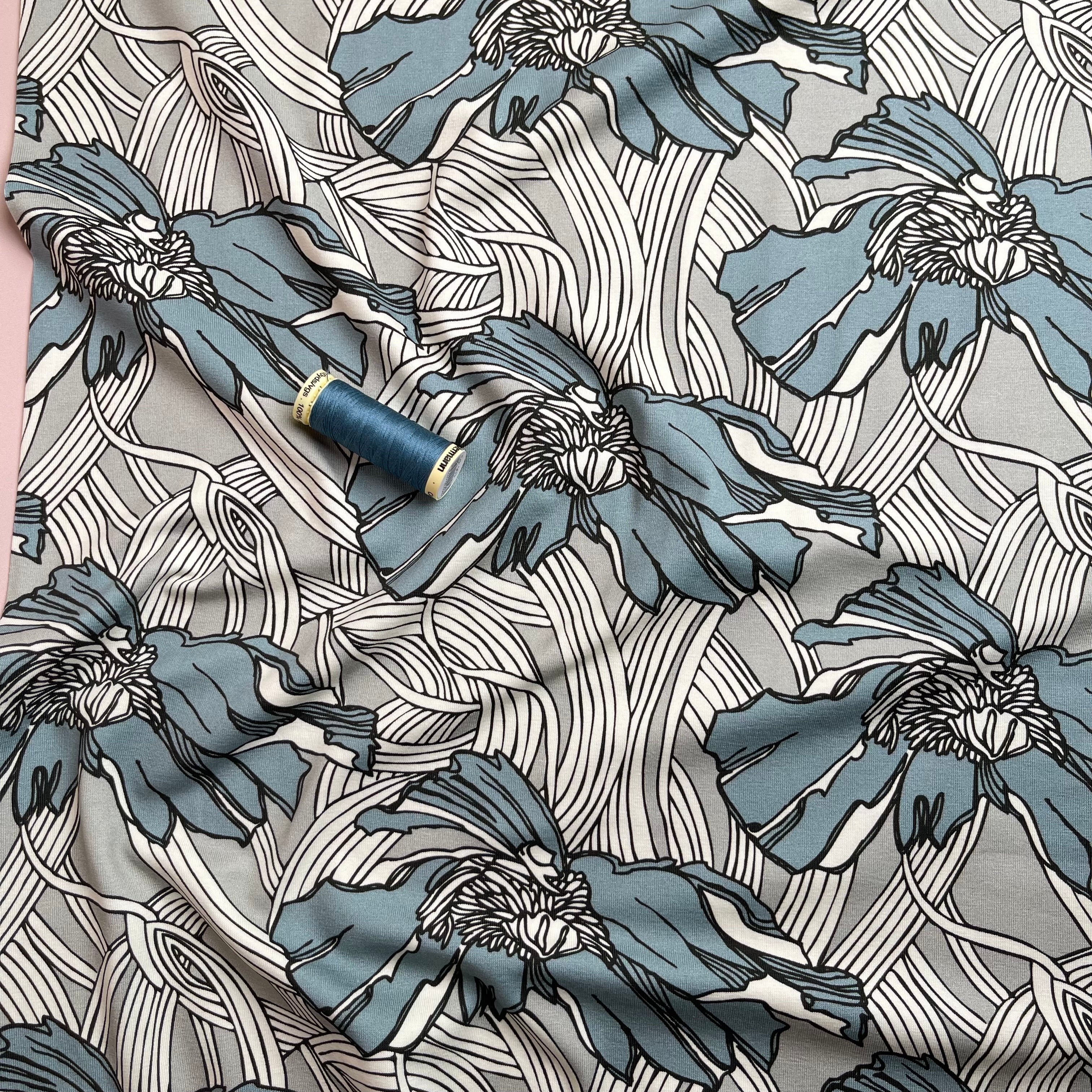 Danish Design - Bold Linear Flower Cotton Jersey