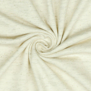 REMNANT 0.44 Metre - Gold Lurex Sparkles in Ecru Cotton Jersey Fabric
