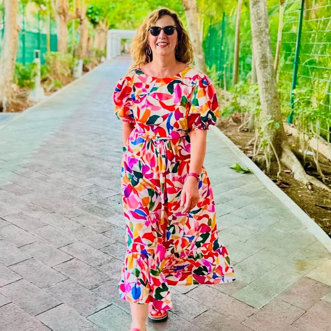 Summer Party - Rainbow Leaves Spring Viscose Fabric