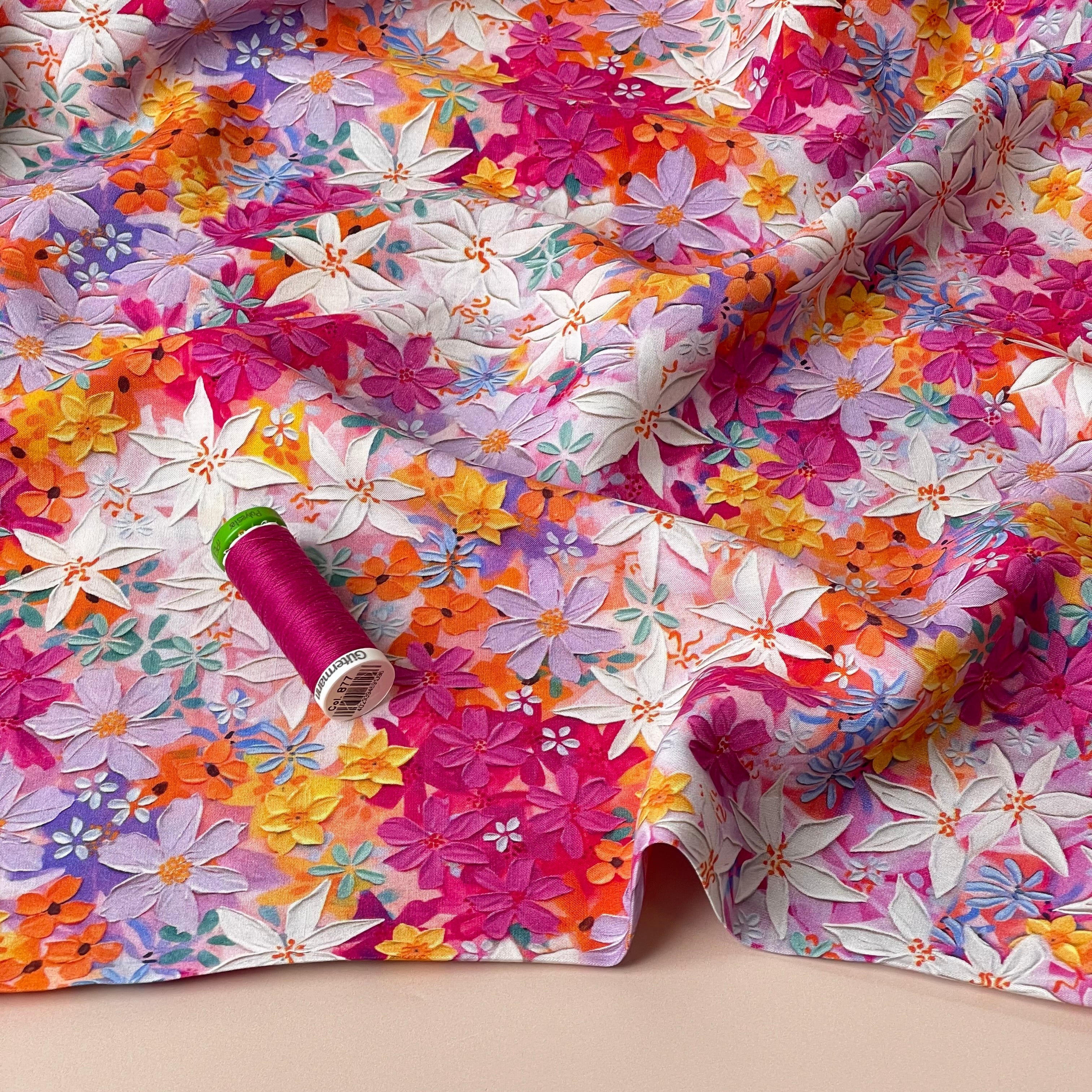 Sunny Meadow Viscose Fabric