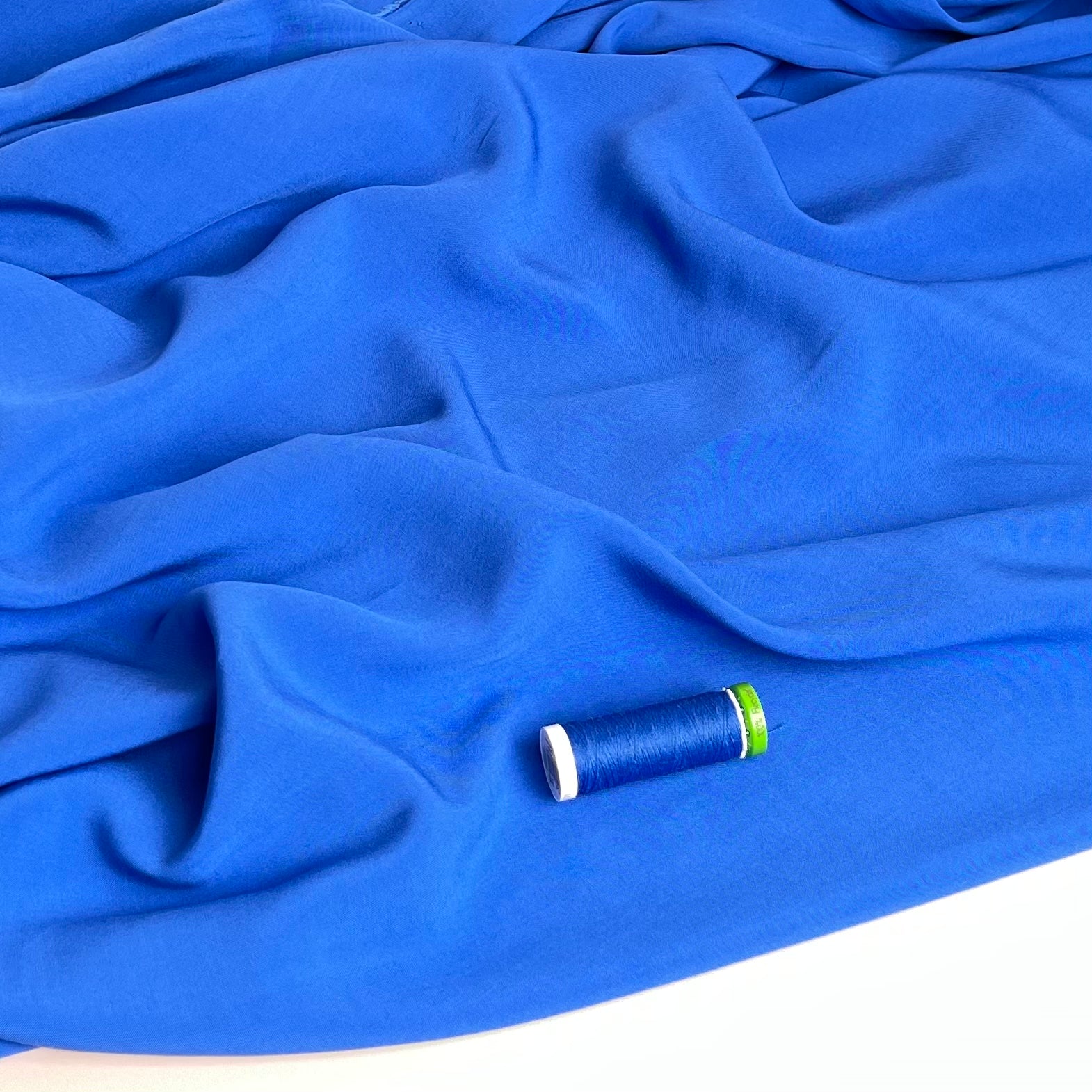 Elegance Cobalt Blue Plain Viscose Poplin Fabric