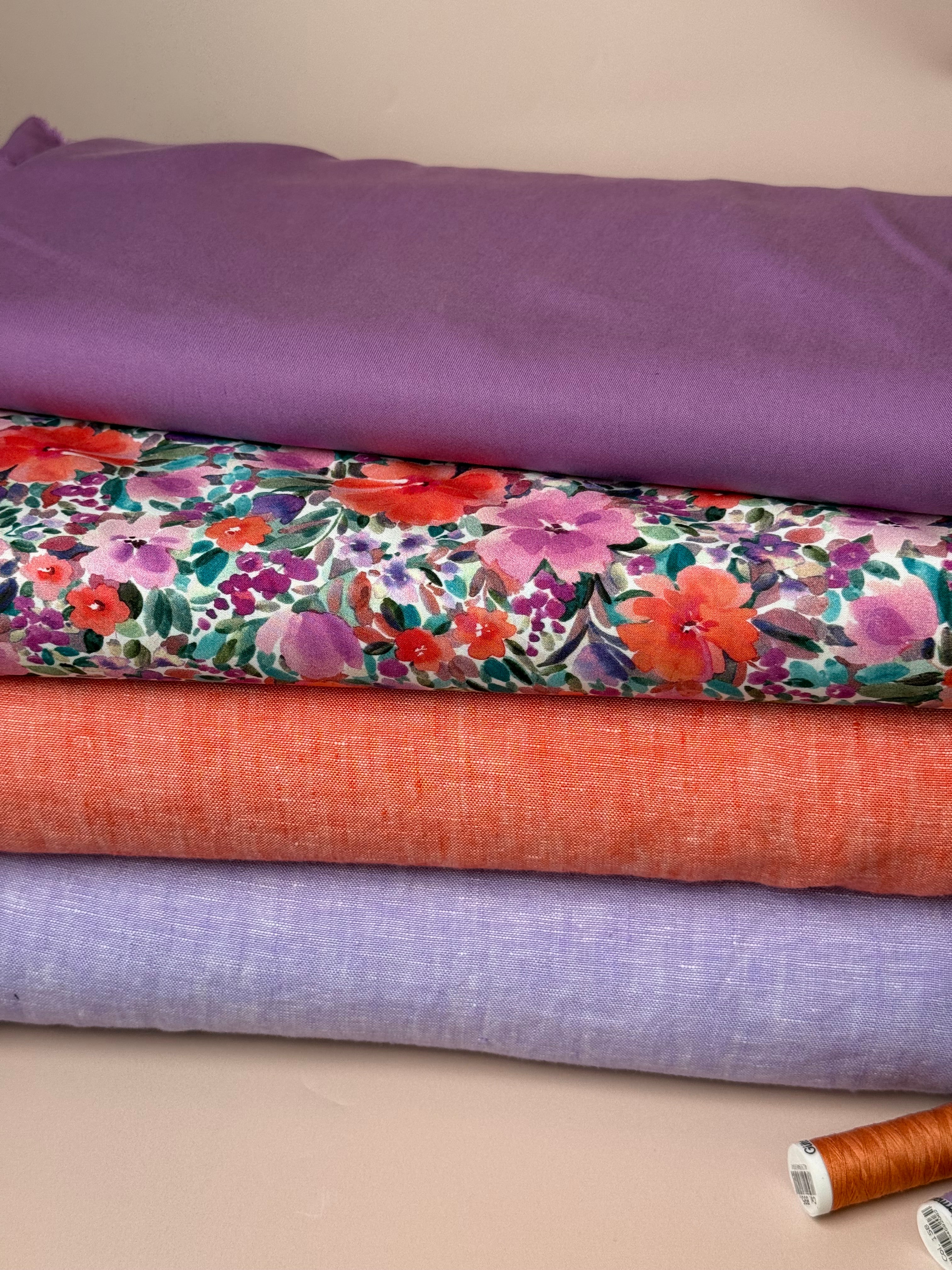 Watercolour Flowers Fine Cotton Poplin