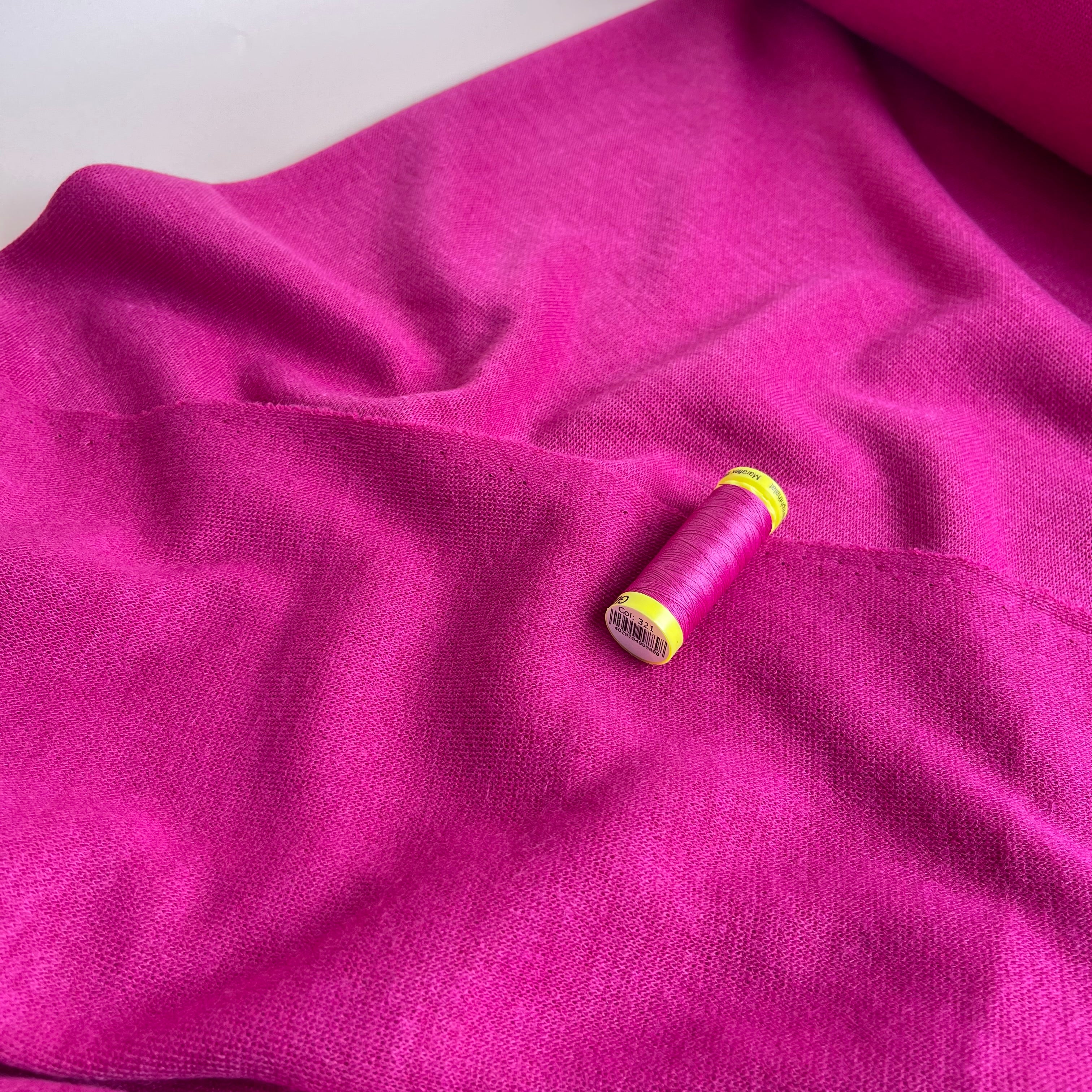 REMNANT 0.54 Metre - Soft Touch Viscose Blend Sweater Knit in Aster Pink