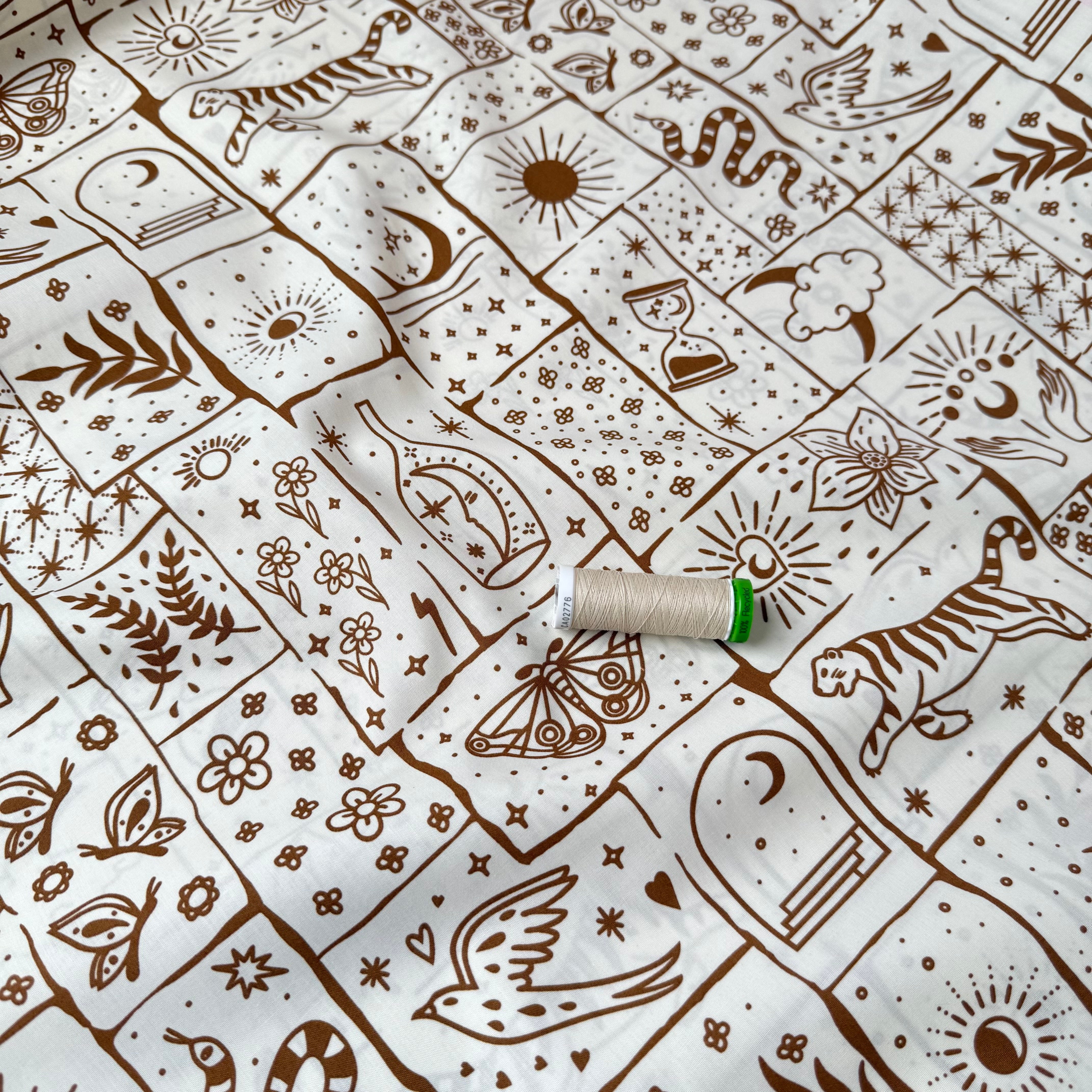 Boho Off-White Cotton Poplin Fabric
