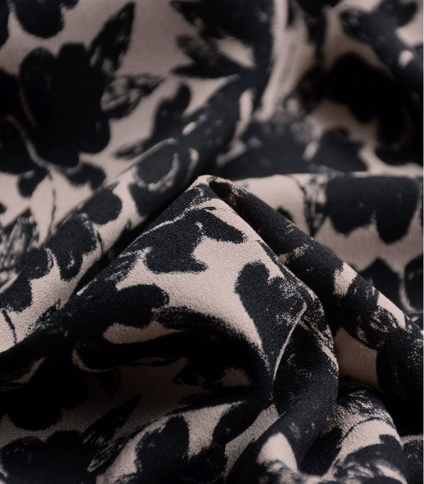 REMNANT 0.48 Metre - Cousette - Midnight Garden Viscose Crepe Fabric