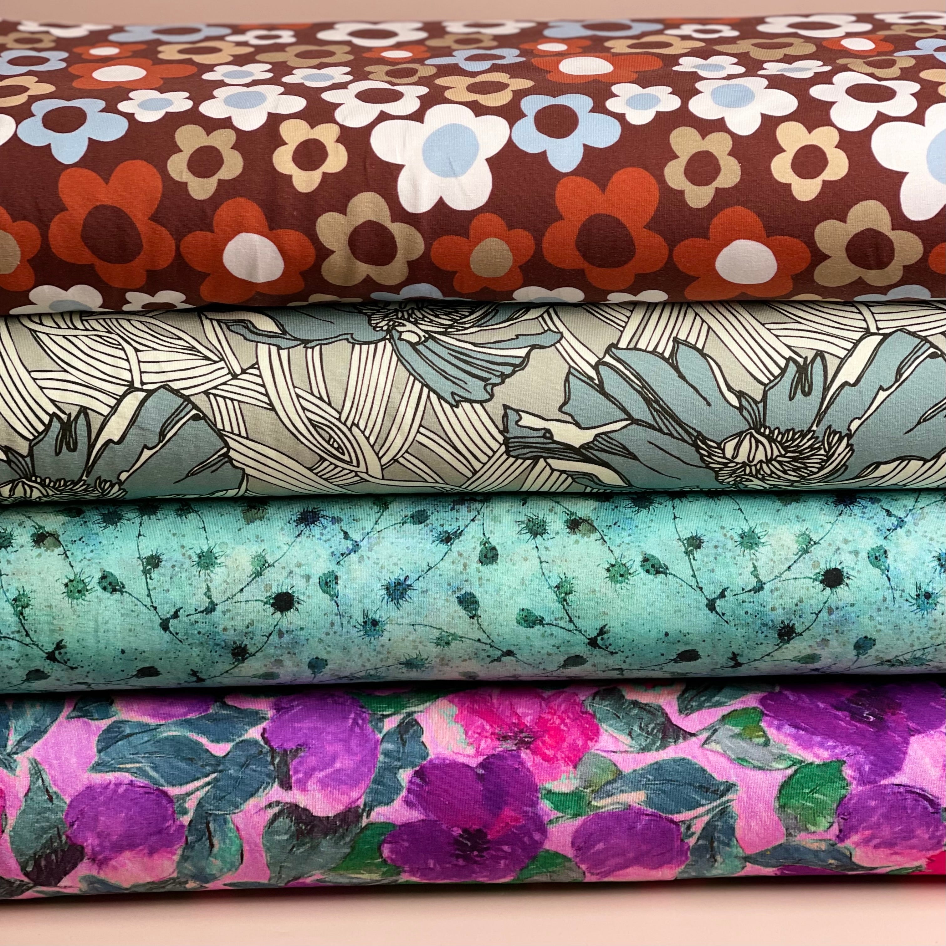 Danish Design - Bold Linear Flower Cotton Jersey