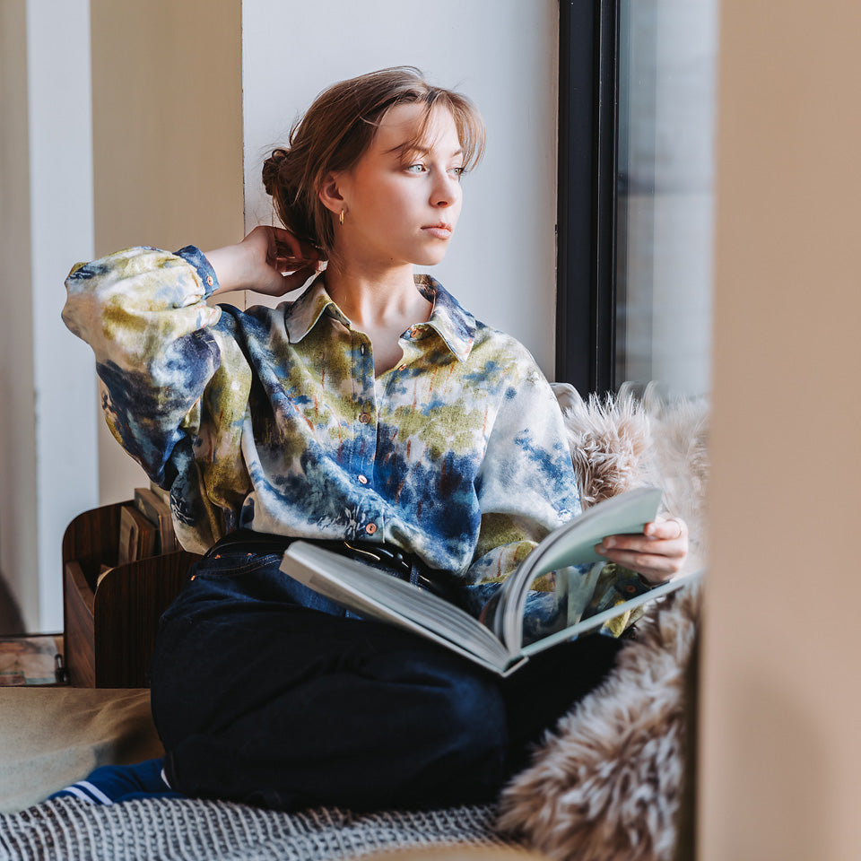 See You At Six - Dreamy Forest Linen Viscose Fabric