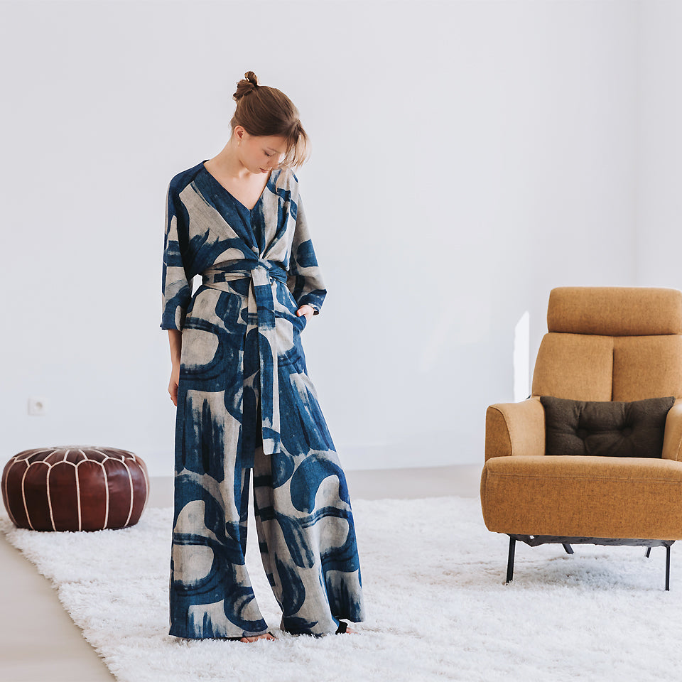 See You At Six - Drifting Course Linen Viscose Fabric