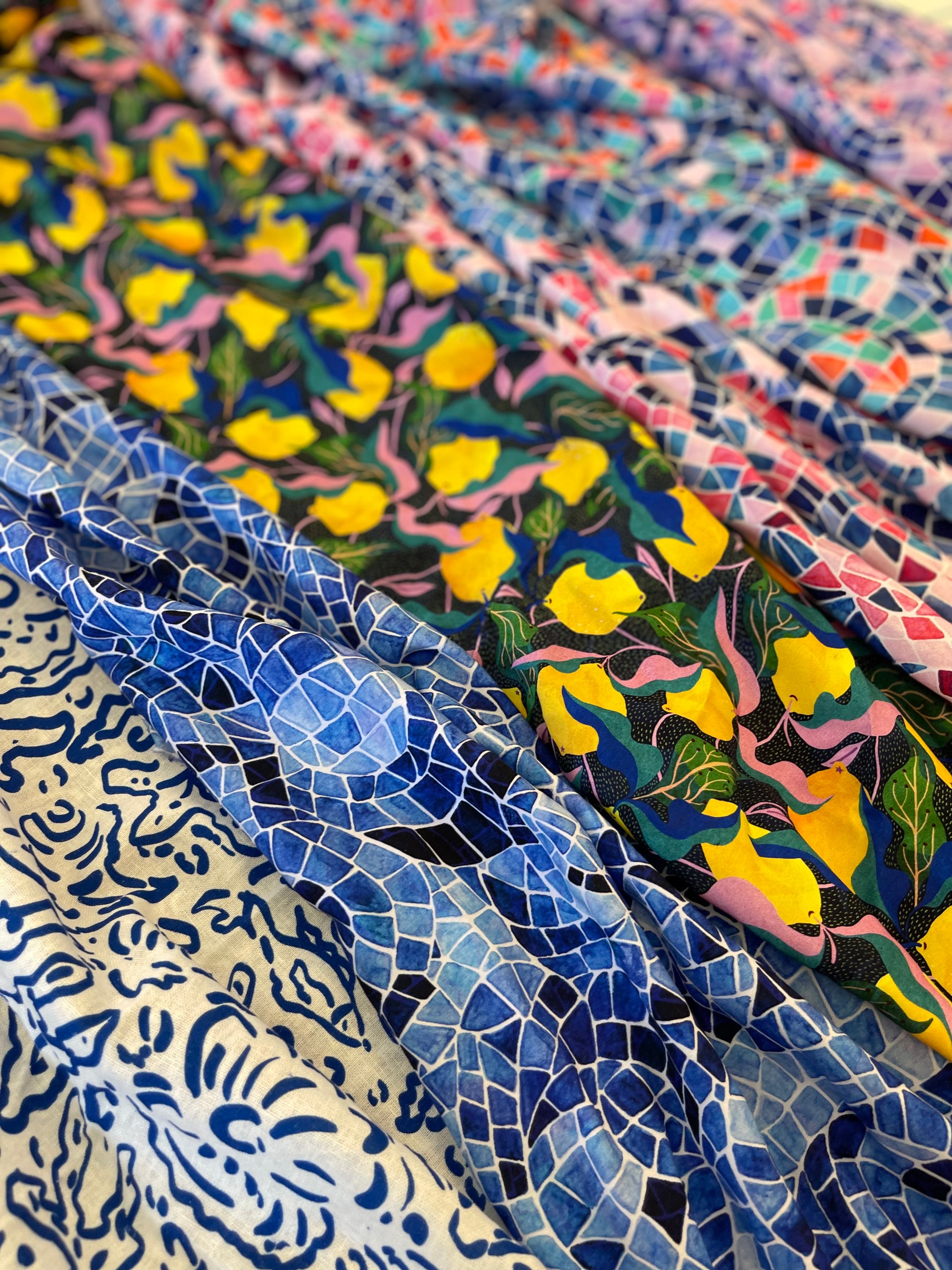 Adventure - Sealife Off-White Linen Viscose Blend Fabric