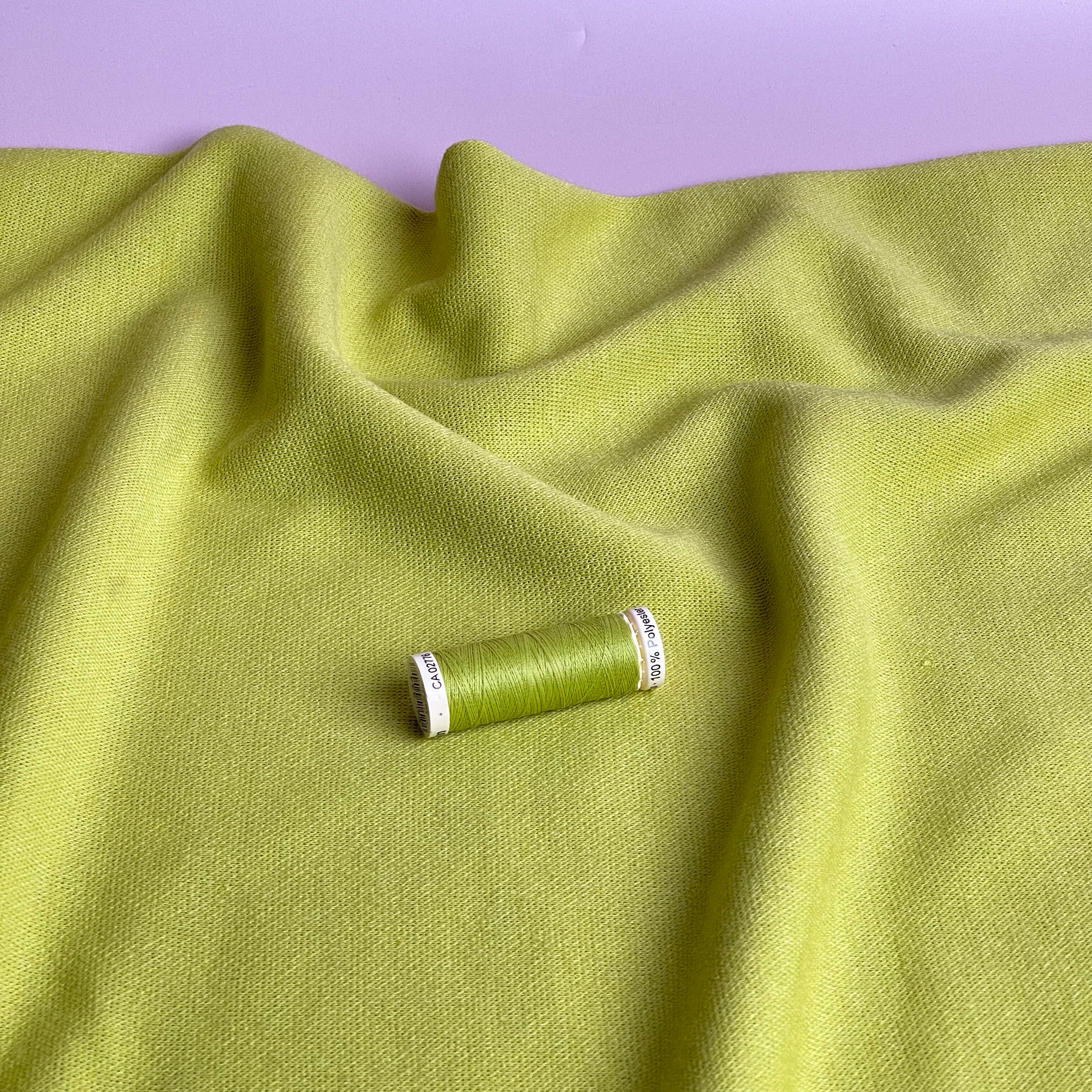 REMNANT 0.22 Metre - Soft Touch Viscose Blend Sweater Knit in Lime