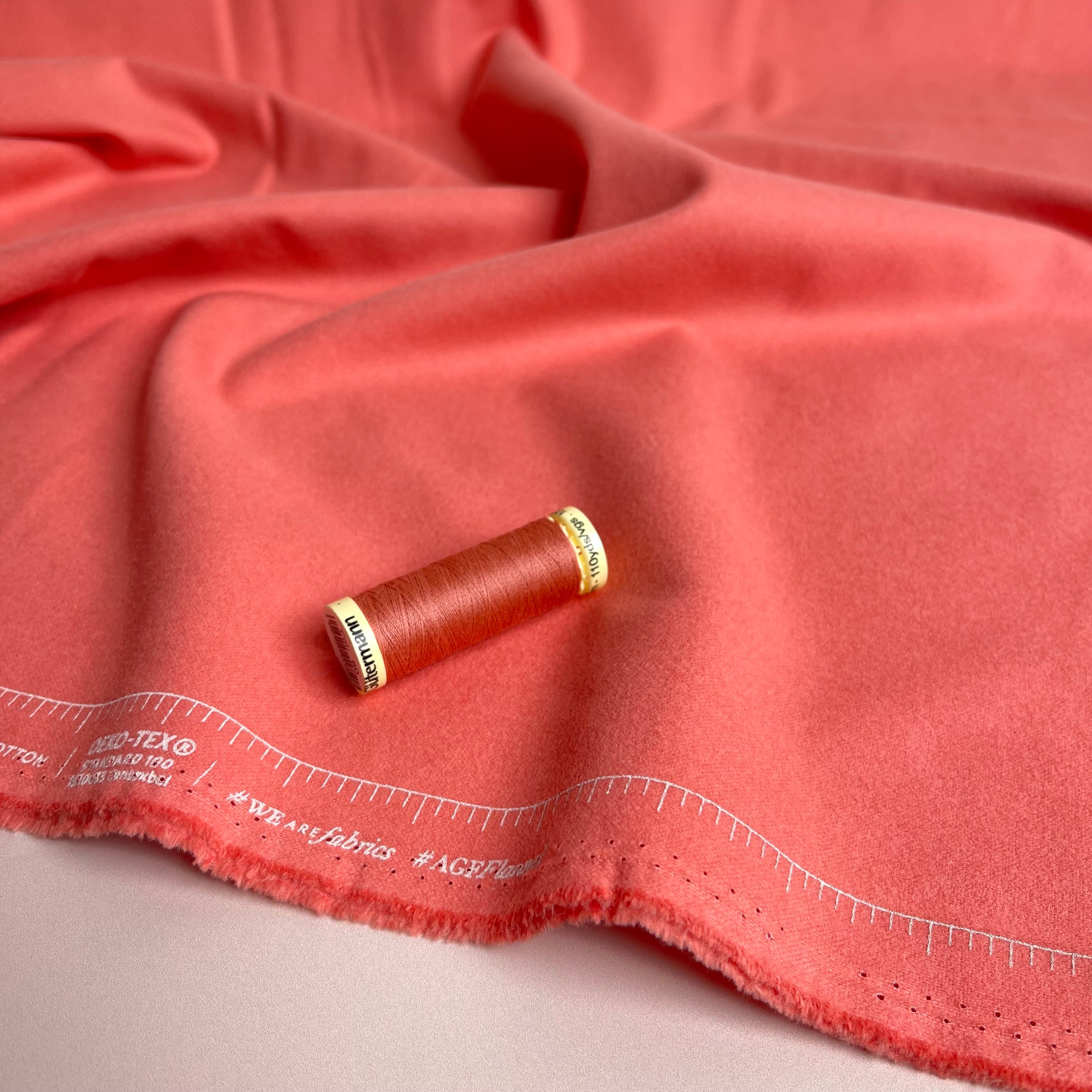 Art Gallery Fabrics - Pink Clay Plain Brushed Cotton Flannel