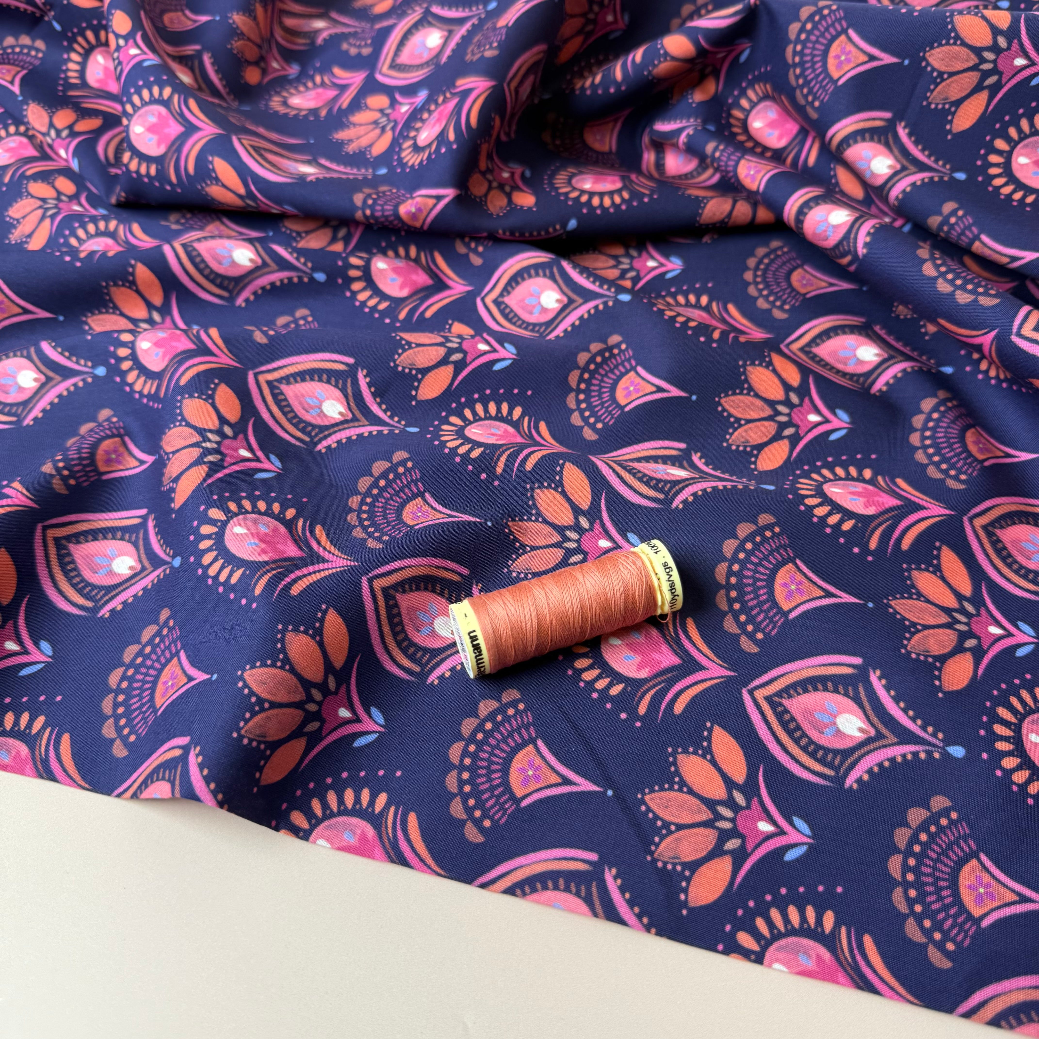 Ornament Flowers Fine Cotton Poplin Fabric
