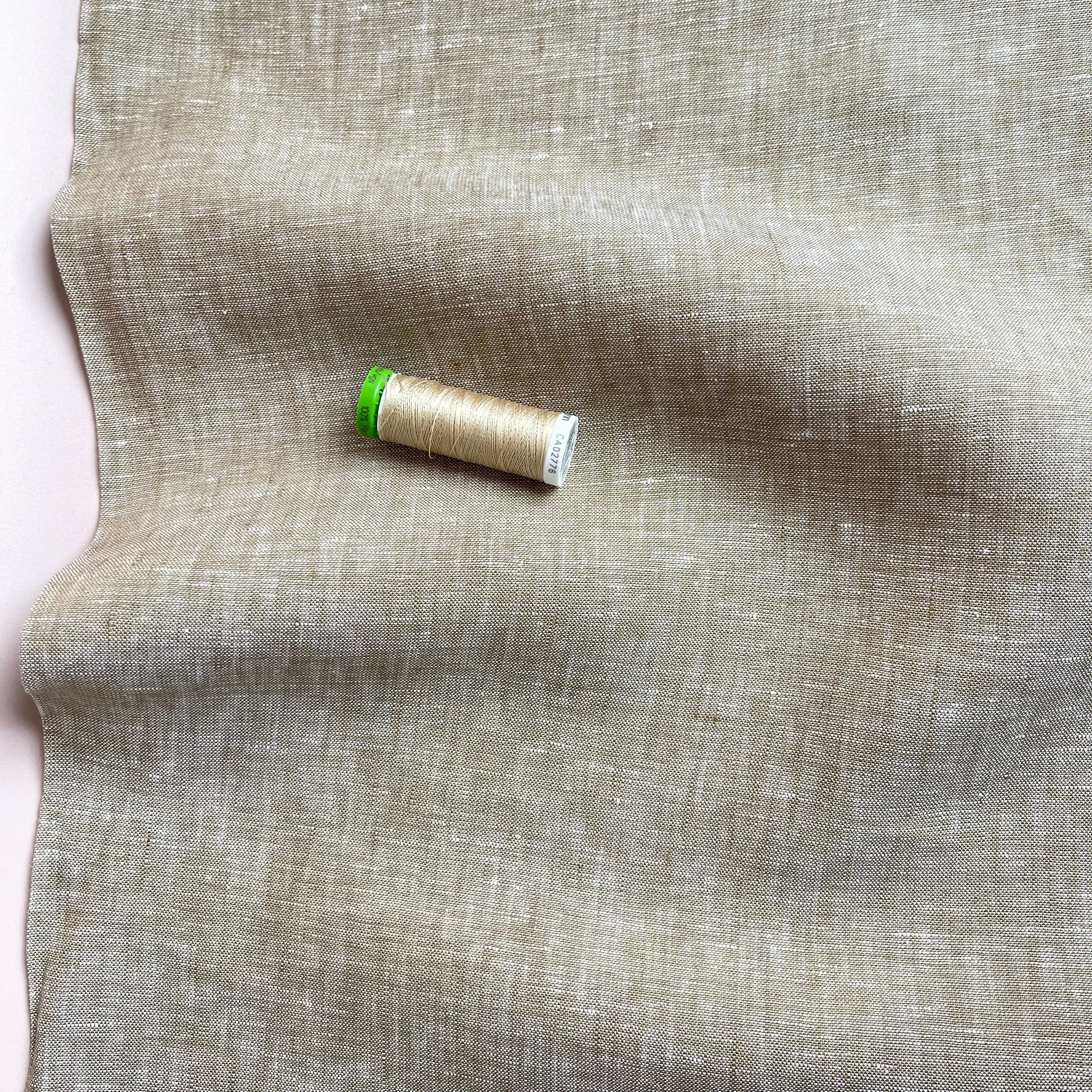Yarn Dyed Pure Linen Fabric in Sand