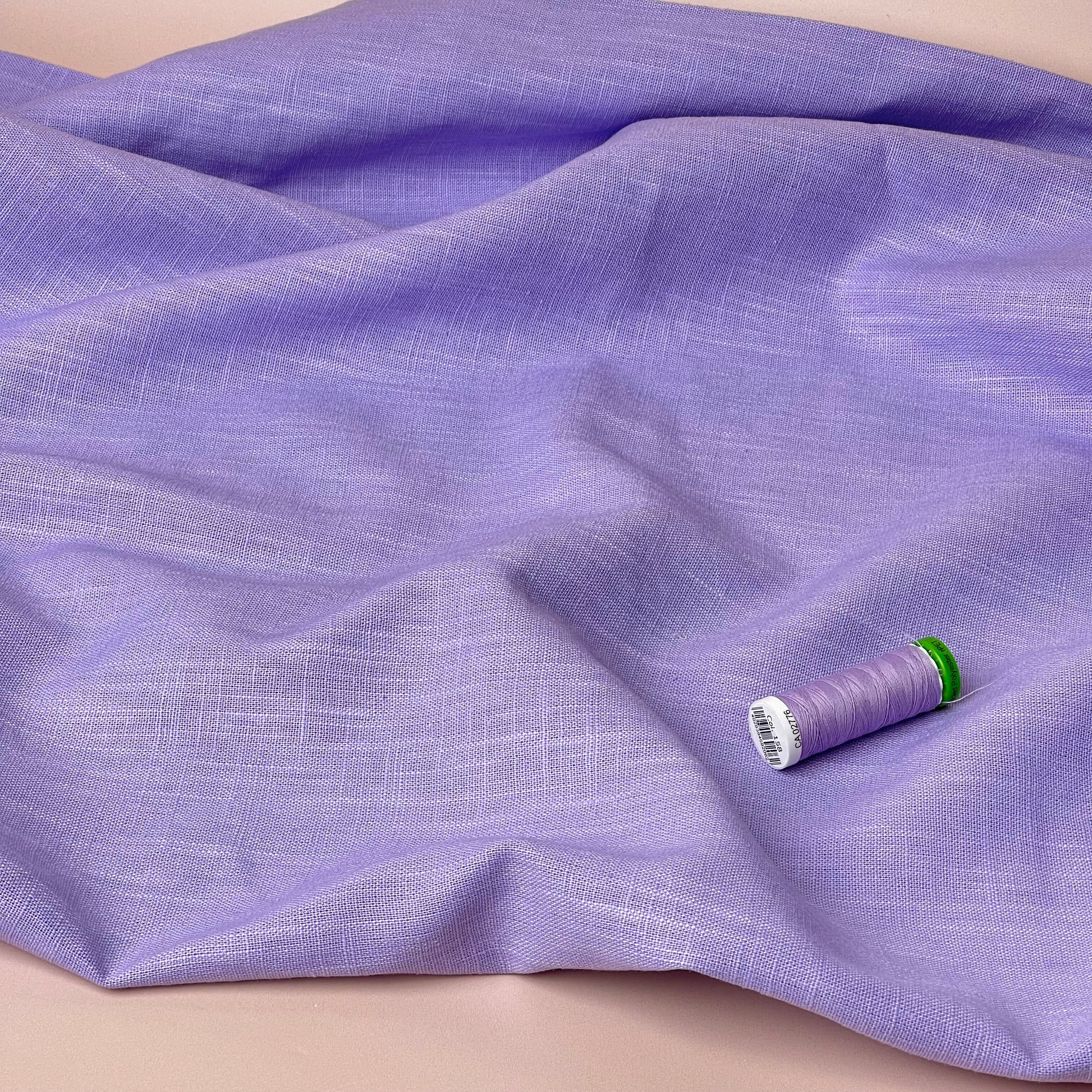 Breeze Spring Lilac - Enzyme Washed Linen Cotton Fabric
