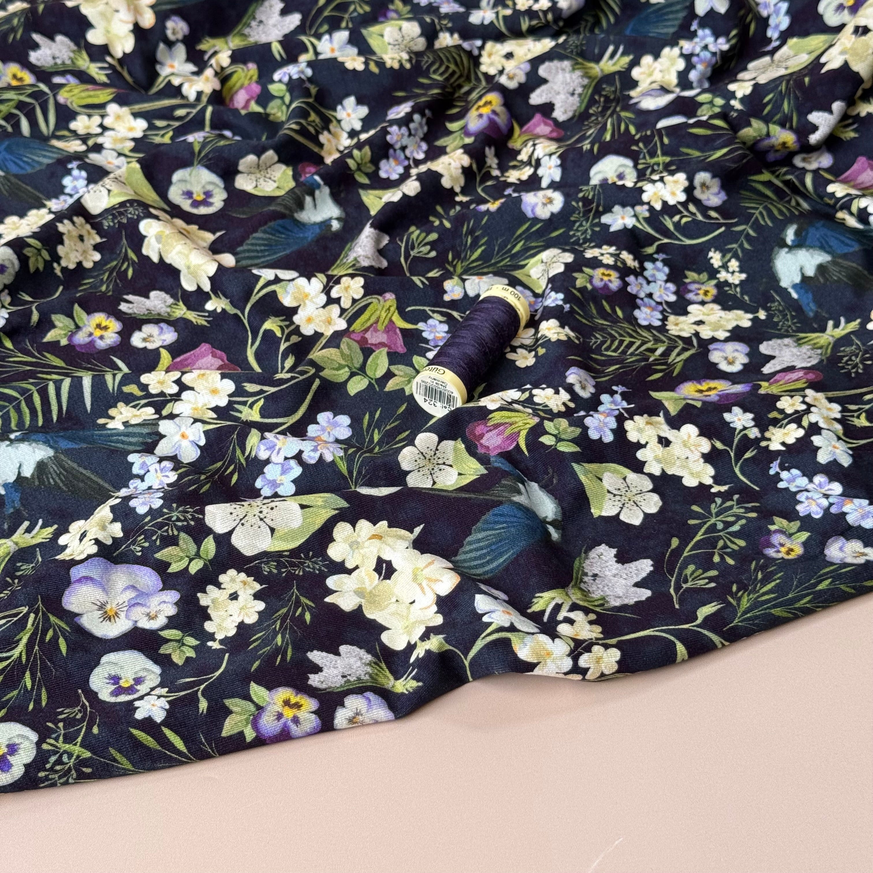 Danish Design - Meadow Flowers & Birds ECOVERVO™ Viscose Jersey